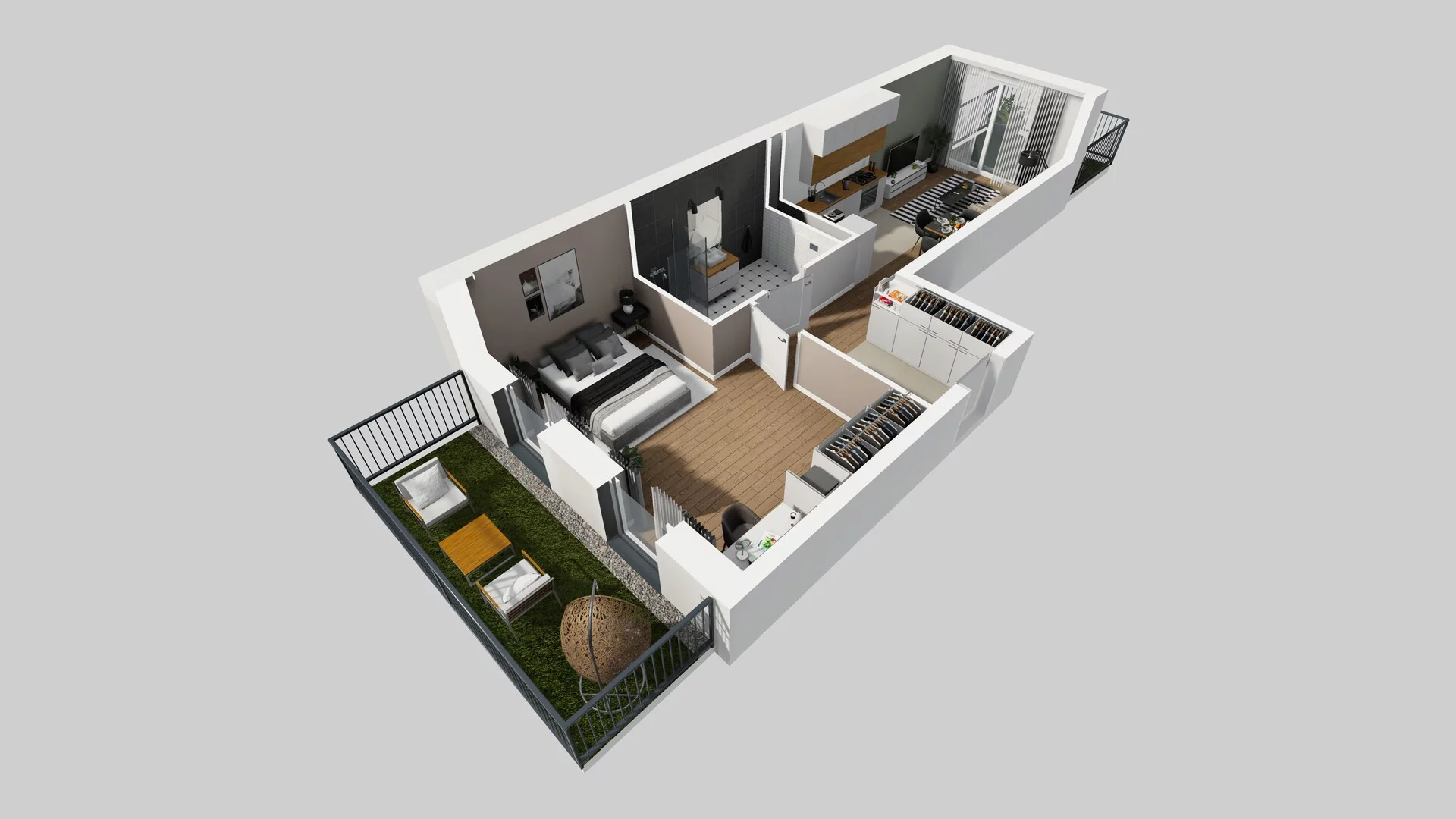 2 pokoje, mieszkanie 53,59 m², parter, oferta nr G/1, Apartamenty Park Matecznego bud. F i G, Kraków, Podgórze, Mateczny, ul. Rydlówka / Nowoorawska