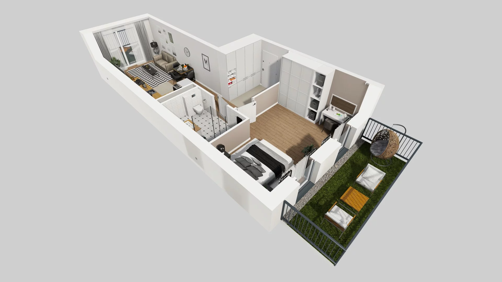 2 pokoje, mieszkanie 53,59 m², parter, oferta nr G/1, Apartamenty Park Matecznego bud. F i G, Kraków, Podgórze, Mateczny, ul. Rydlówka / Nowoorawska
