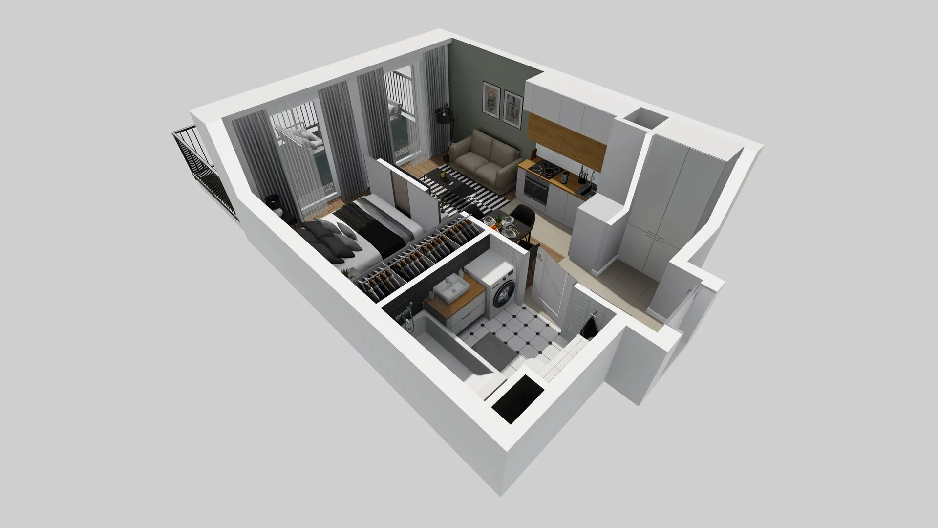 2 pokoje, mieszkanie 29,64 m², parter, oferta nr G/31, Apartamenty Park Matecznego bud. F i G, Kraków, Podgórze, Mateczny, ul. Rydlówka / Nowoorawska