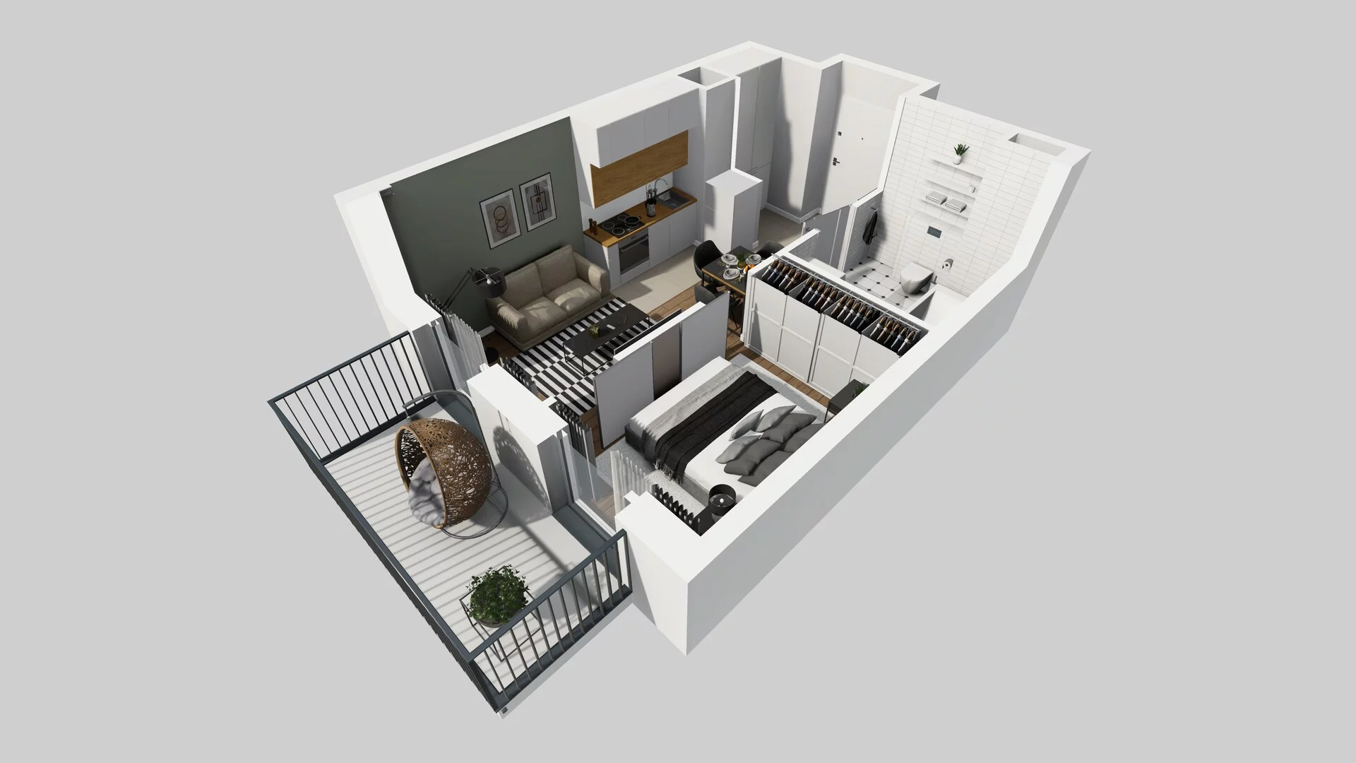 2 pokoje, apartament 30,38 m², piętro 1, oferta nr G/34, Apartamenty Park Matecznego bud. F i G, Kraków, Podgórze, Mateczny, ul. Rydlówka / Nowoorawska