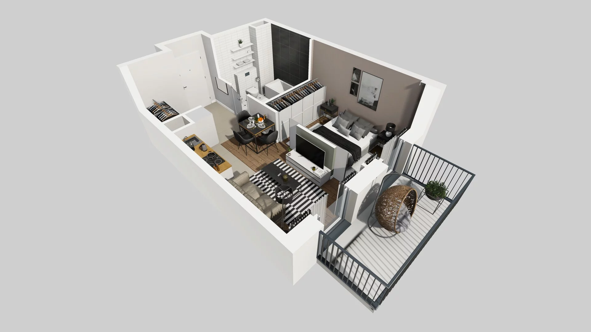 2 pokoje, apartament 30,38 m², piętro 1, oferta nr G/34, Apartamenty Park Matecznego bud. F i G, Kraków, Podgórze, Mateczny, ul. Rydlówka / Nowoorawska