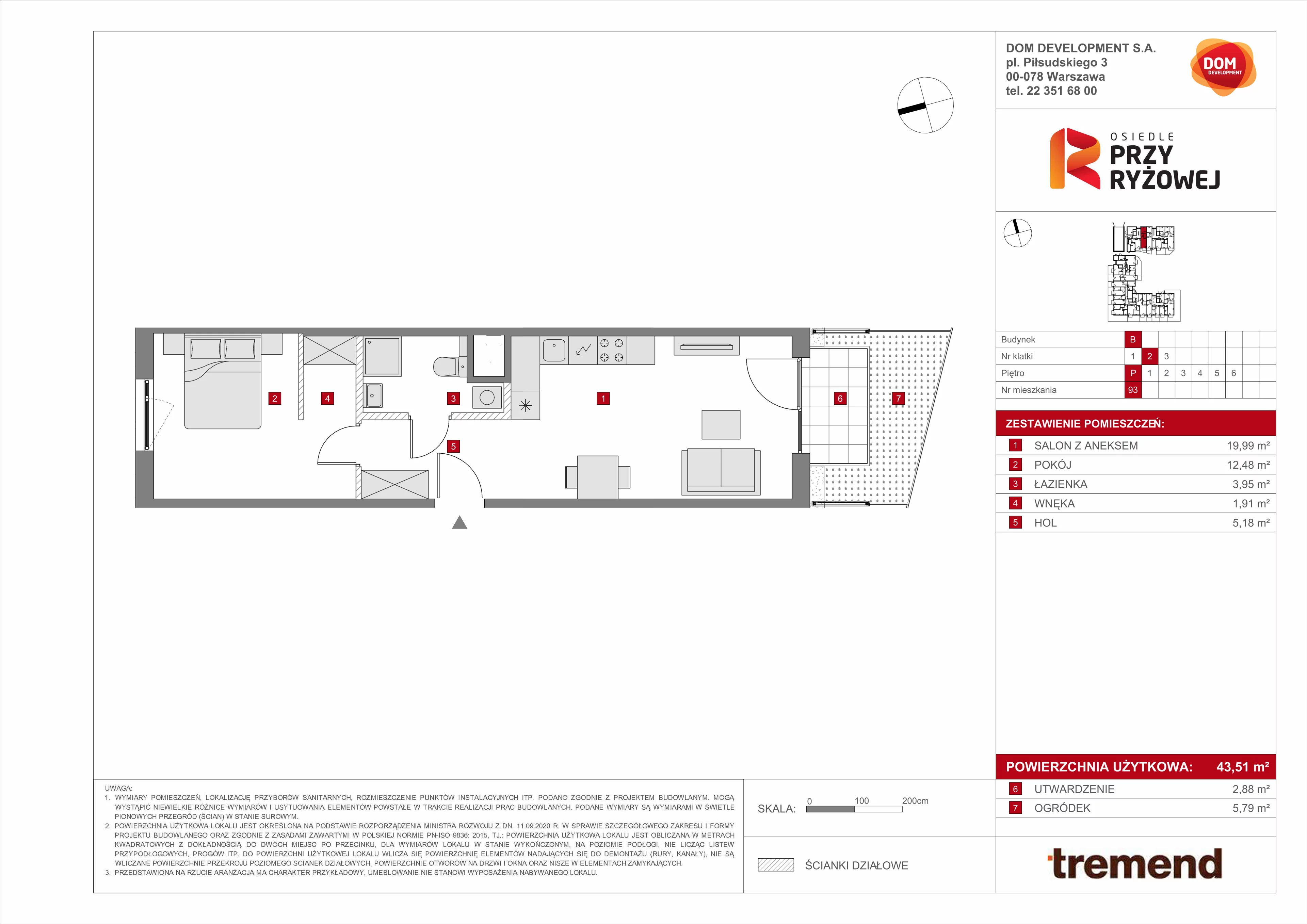 Mieszkanie 43,51 m², parter, oferta nr B/93, Osiedle przy Ryżowej, Warszawa, Ursus, Skorosze, ul. Ryżowa 62