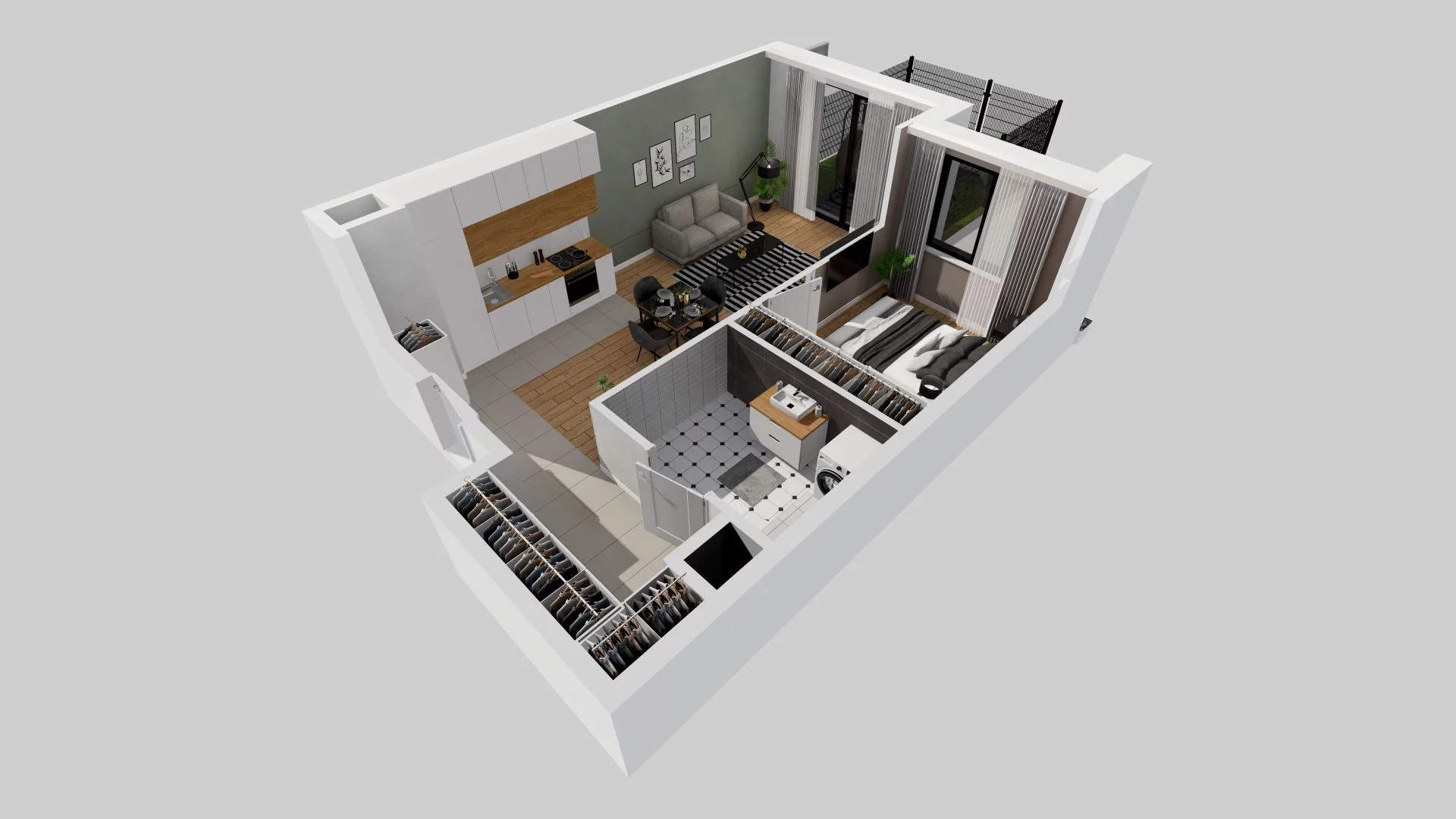 2 pokoje, mieszkanie 44,34 m², parter, oferta nr C/2, Osiedle przy Ryżowej, Warszawa, Ursus, Skorosze, ul. Ryżowa 62