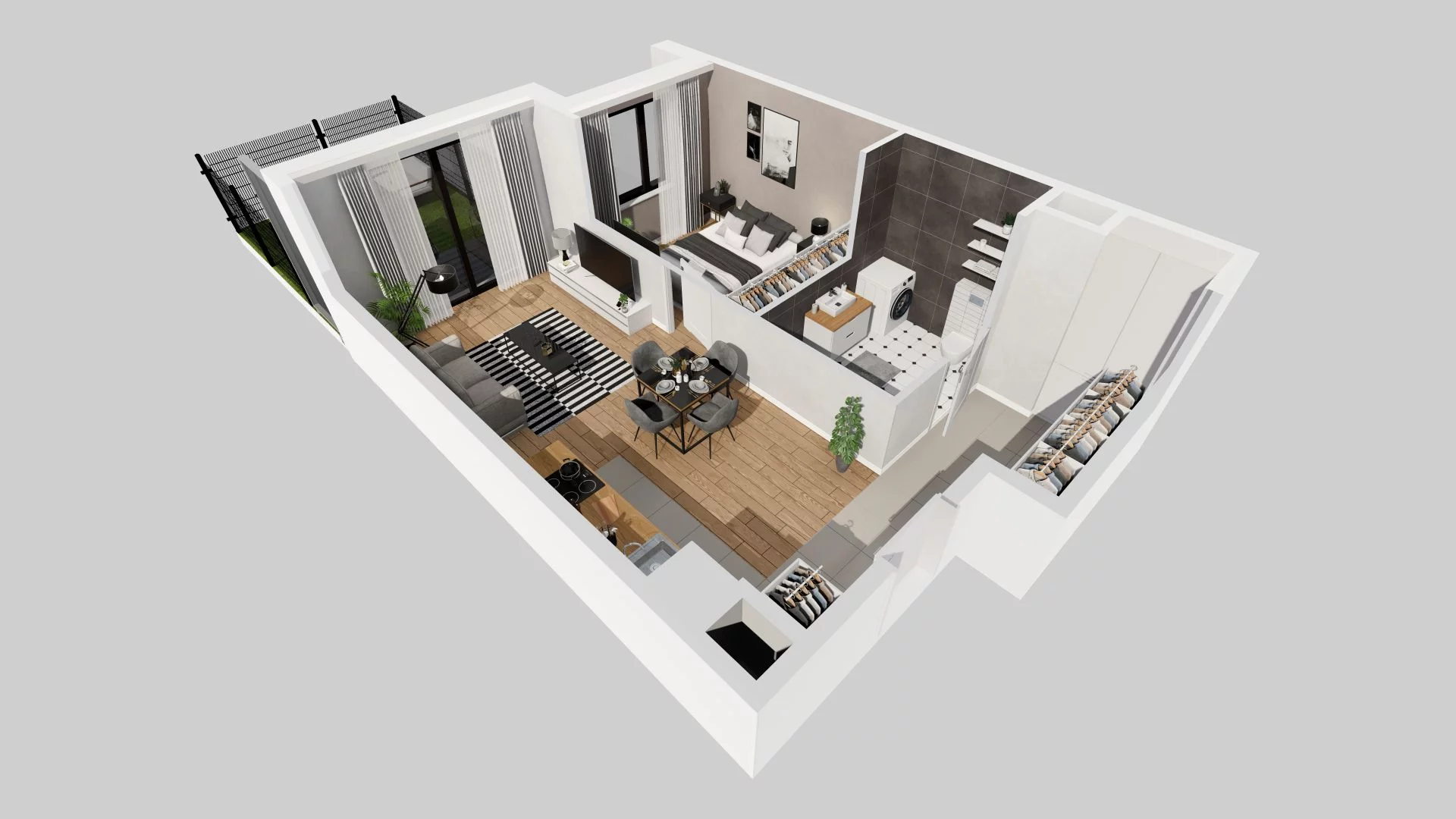 2 pokoje, mieszkanie 44,34 m², parter, oferta nr C/2, Osiedle przy Ryżowej, Warszawa, Ursus, Skorosze, ul. Ryżowa 62