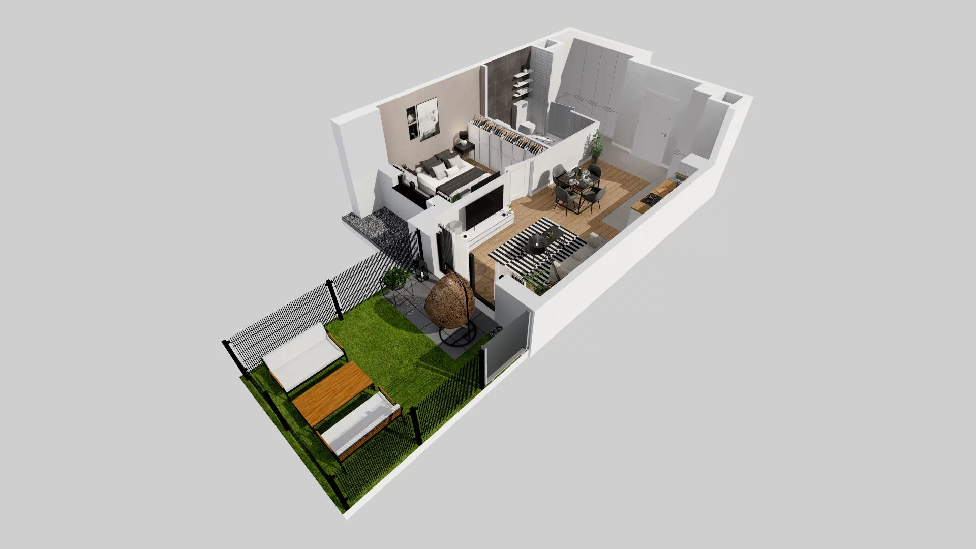 2 pokoje, mieszkanie 44,34 m², parter, oferta nr C/2, Osiedle przy Ryżowej, Warszawa, Ursus, Skorosze, ul. Ryżowa 62
