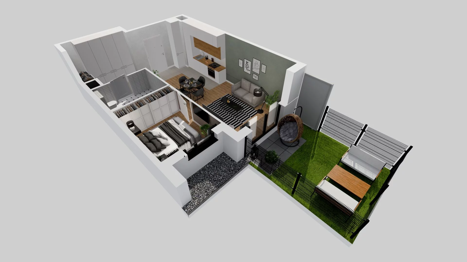 2 pokoje, mieszkanie 44,34 m², parter, oferta nr C/2, Osiedle przy Ryżowej, Warszawa, Ursus, Skorosze, ul. Ryżowa 62