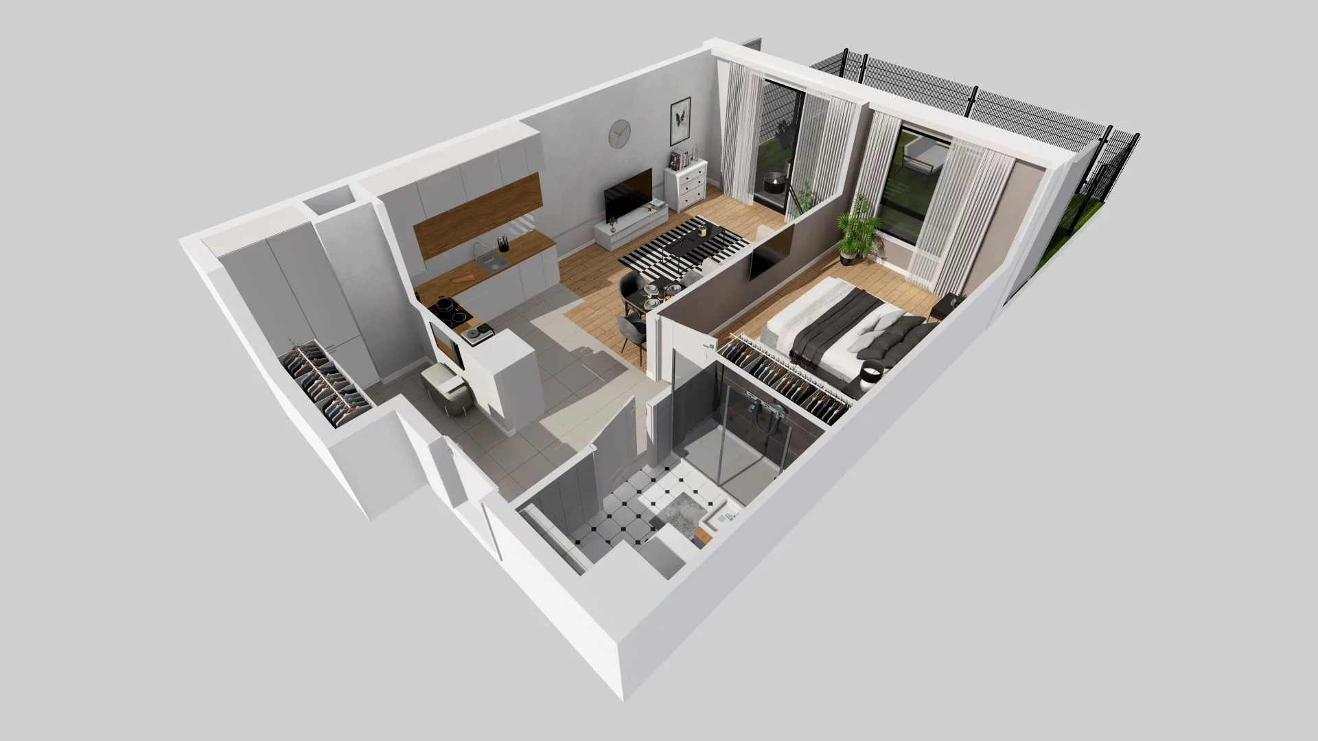 2 pokoje, mieszkanie 47,69 m², parter, oferta nr C/3, Osiedle przy Ryżowej, Warszawa, Ursus, Skorosze, ul. Ryżowa 62