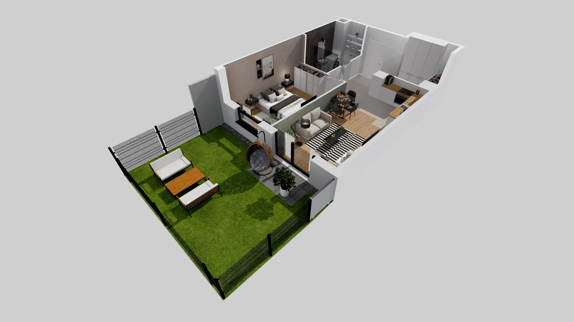 2 pokoje, mieszkanie 47,69 m², parter, oferta nr C/3, Osiedle przy Ryżowej, Warszawa, Ursus, Skorosze, ul. Ryżowa 62