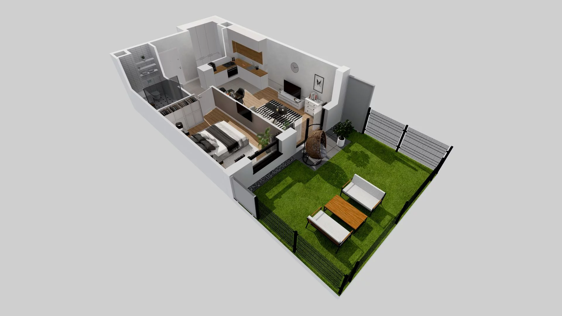 2 pokoje, mieszkanie 47,69 m², parter, oferta nr C/3, Osiedle przy Ryżowej, Warszawa, Ursus, Skorosze, ul. Ryżowa 62