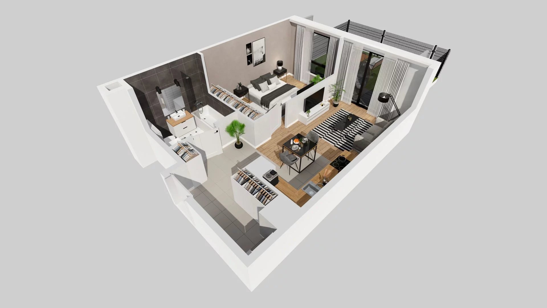 2 pokoje, mieszkanie 45,12 m², parter, oferta nr C/4, Osiedle przy Ryżowej, Warszawa, Ursus, Skorosze, ul. Ryżowa 62
