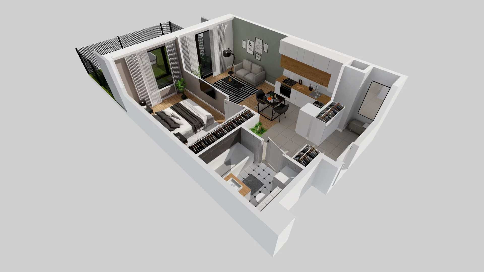 2 pokoje, mieszkanie 45,12 m², parter, oferta nr C/4, Osiedle przy Ryżowej, Warszawa, Ursus, Skorosze, ul. Ryżowa 62