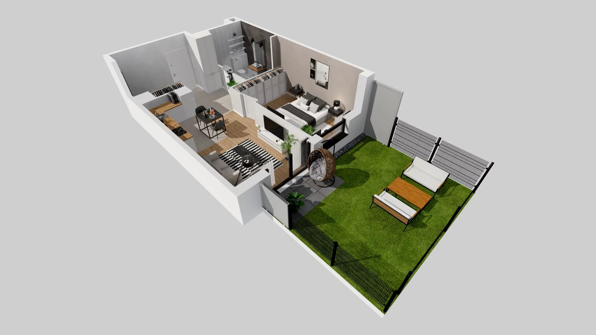 2 pokoje, mieszkanie 45,12 m², parter, oferta nr C/4, Osiedle przy Ryżowej, Warszawa, Ursus, Skorosze, ul. Ryżowa 62