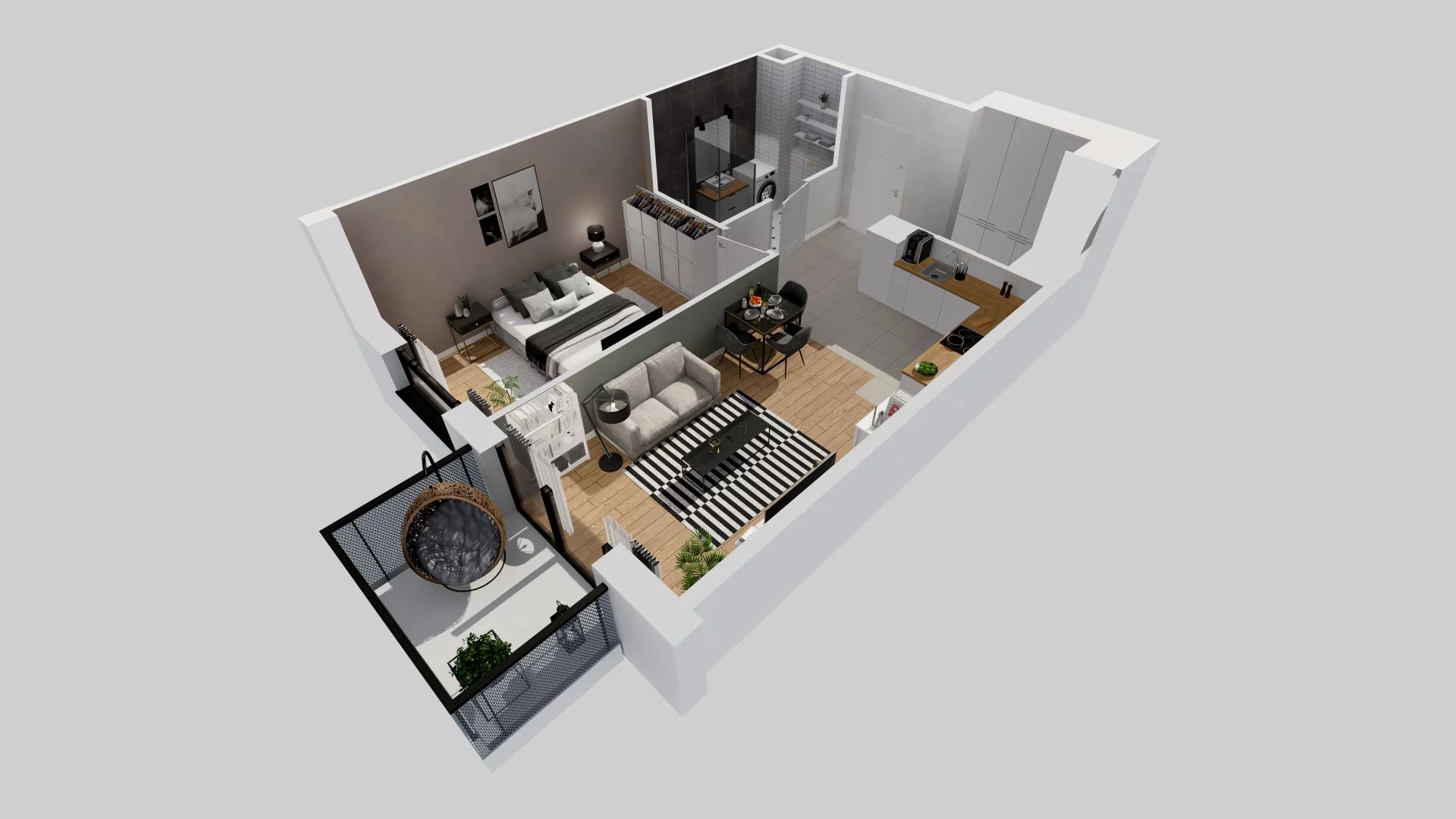 2 pokoje, mieszkanie 47,69 m², piętro 5, oferta nr C/47, Osiedle przy Ryżowej, Warszawa, Ursus, Skorosze, ul. Ryżowa 62