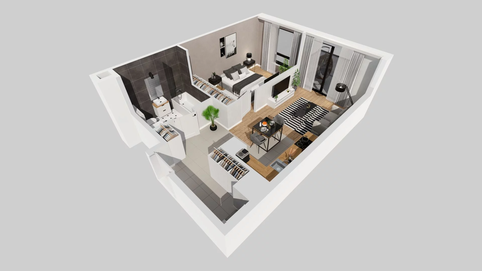 2 pokoje, mieszkanie 45,12 m², piętro 5, oferta nr C/48, Osiedle przy Ryżowej, Warszawa, Ursus, Skorosze, ul. Ryżowa 62