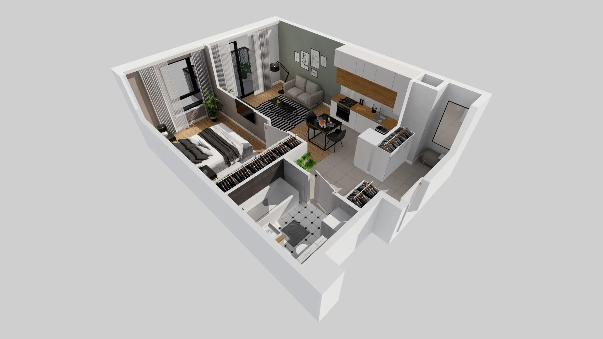 2 pokoje, mieszkanie 45,12 m², piętro 5, oferta nr C/48, Osiedle przy Ryżowej, Warszawa, Ursus, Skorosze, ul. Ryżowa 62