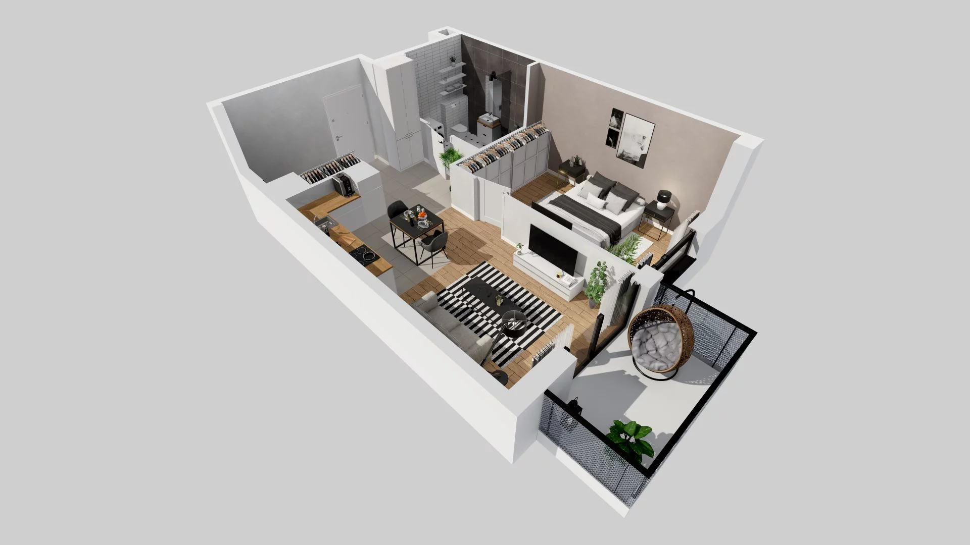 2 pokoje, mieszkanie 45,12 m², piętro 5, oferta nr C/48, Osiedle przy Ryżowej, Warszawa, Ursus, Skorosze, ul. Ryżowa 62
