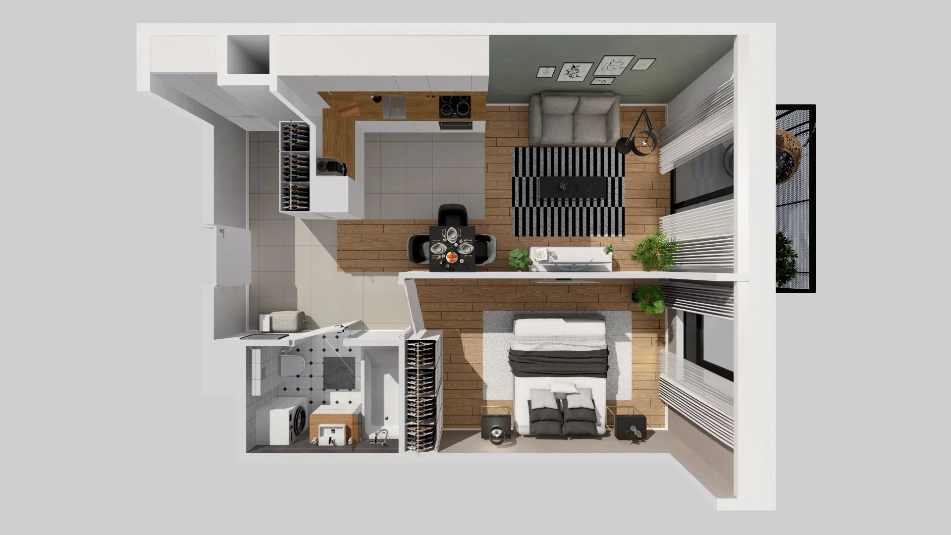 2 pokoje, mieszkanie 46,09 m², piętro 5, oferta nr C/49, Osiedle przy Ryżowej, Warszawa, Ursus, Skorosze, ul. Ryżowa 62