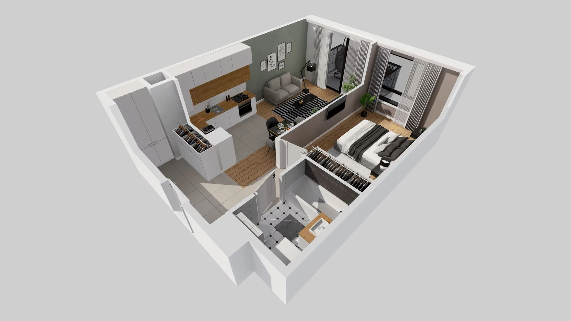 2 pokoje, mieszkanie 46,09 m², piętro 5, oferta nr C/49, Osiedle przy Ryżowej, Warszawa, Ursus, Skorosze, ul. Ryżowa 62