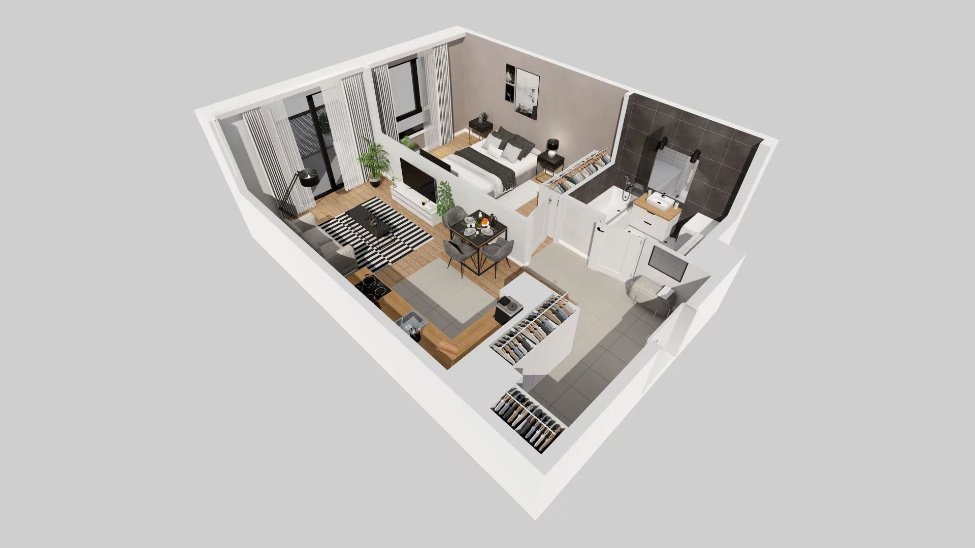 2 pokoje, mieszkanie 46,09 m², piętro 5, oferta nr C/49, Osiedle przy Ryżowej, Warszawa, Ursus, Skorosze, ul. Ryżowa 62
