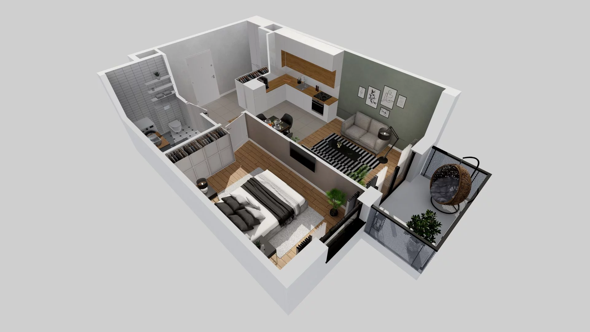 2 pokoje, mieszkanie 46,09 m², piętro 5, oferta nr C/49, Osiedle przy Ryżowej, Warszawa, Ursus, Skorosze, ul. Ryżowa 62