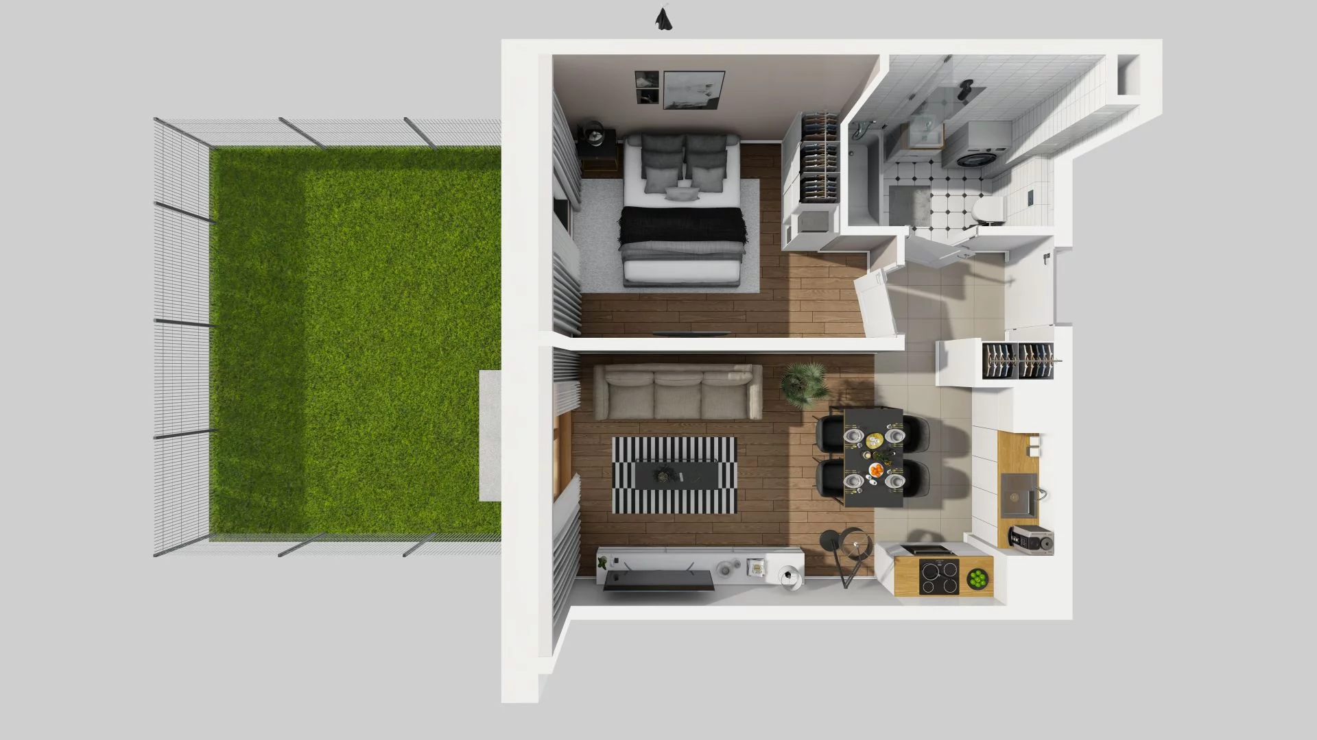 2 pokoje, mieszkanie 39,66 m², parter, oferta nr C/52, Osiedle Harmonia, Wrocław, Maślice, ul. Stodolna