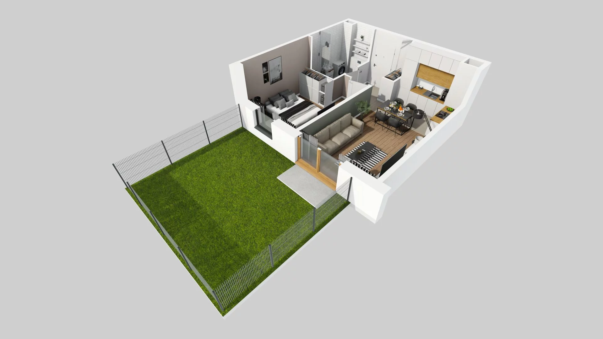 2 pokoje, mieszkanie 39,66 m², parter, oferta nr C/52, Osiedle Harmonia, Wrocław, Maślice, ul. Stodolna