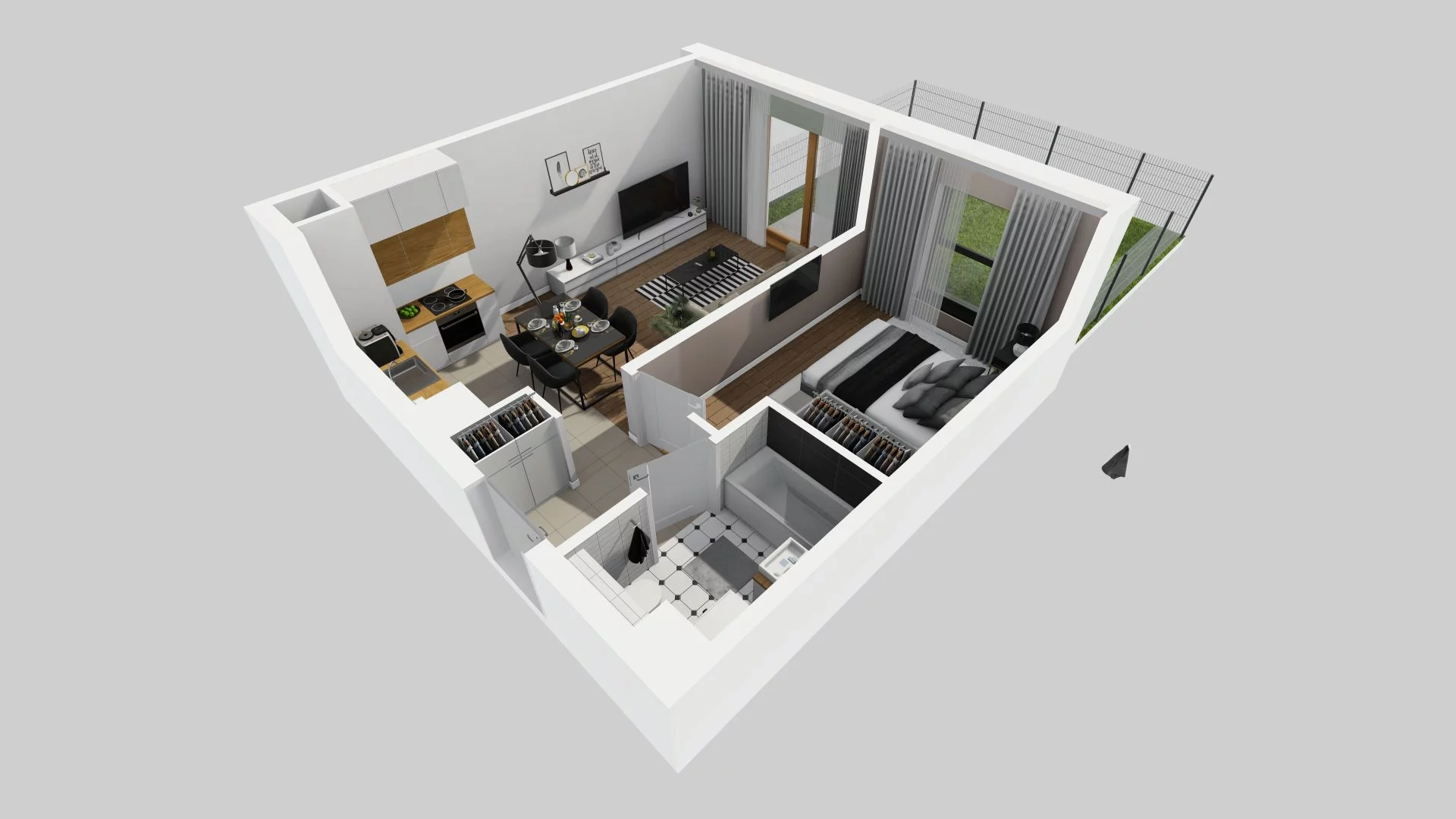 2 pokoje, mieszkanie 39,66 m², parter, oferta nr C/52, Osiedle Harmonia, Wrocław, Maślice, ul. Stodolna