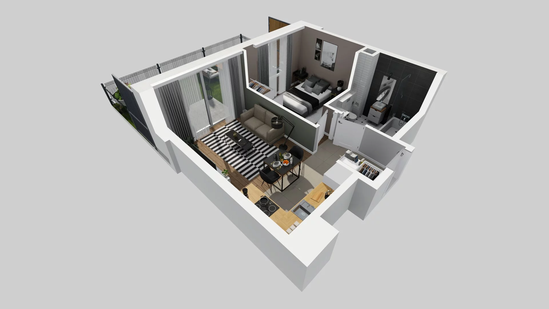 2 pokoje, mieszkanie 37,13 m², parter, oferta nr A/1, Metro Zachód 8 bud. A, C, Warszawa, Bemowo, Chrzanów, ul. Szeligowska