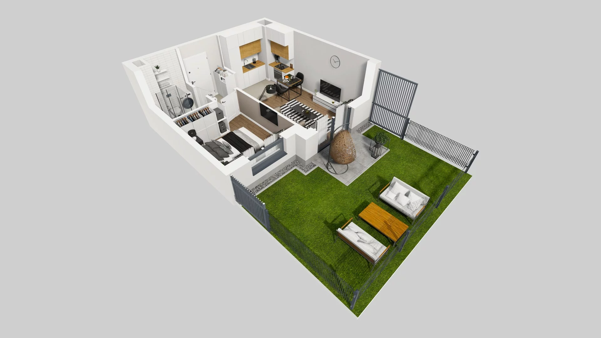 2 pokoje, mieszkanie 35,53 m², parter, oferta nr A/5, Metro Zachód 8 bud. A, C, Warszawa, Bemowo, Chrzanów, ul. Szeligowska