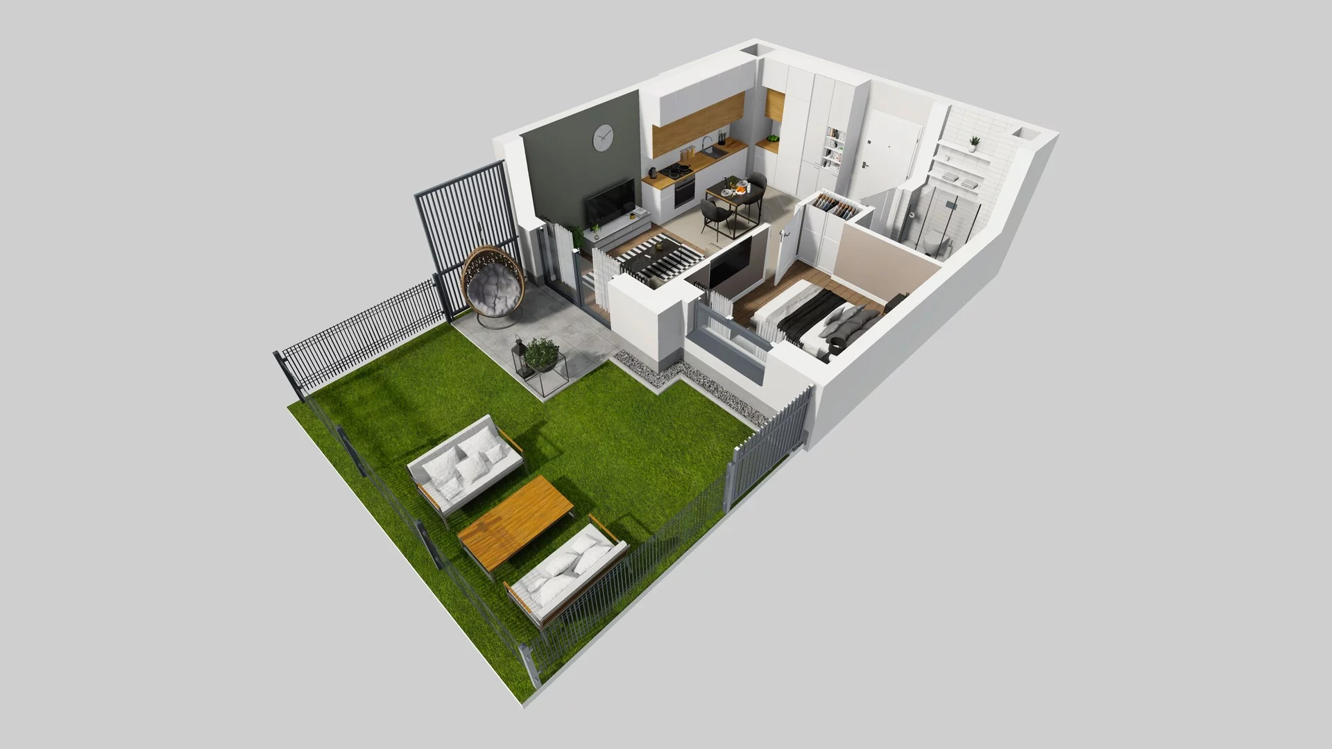 2 pokoje, mieszkanie 32,89 m², parter, oferta nr A/7, Metro Zachód 8 bud. A, C, Warszawa, Bemowo, Chrzanów, ul. Szeligowska