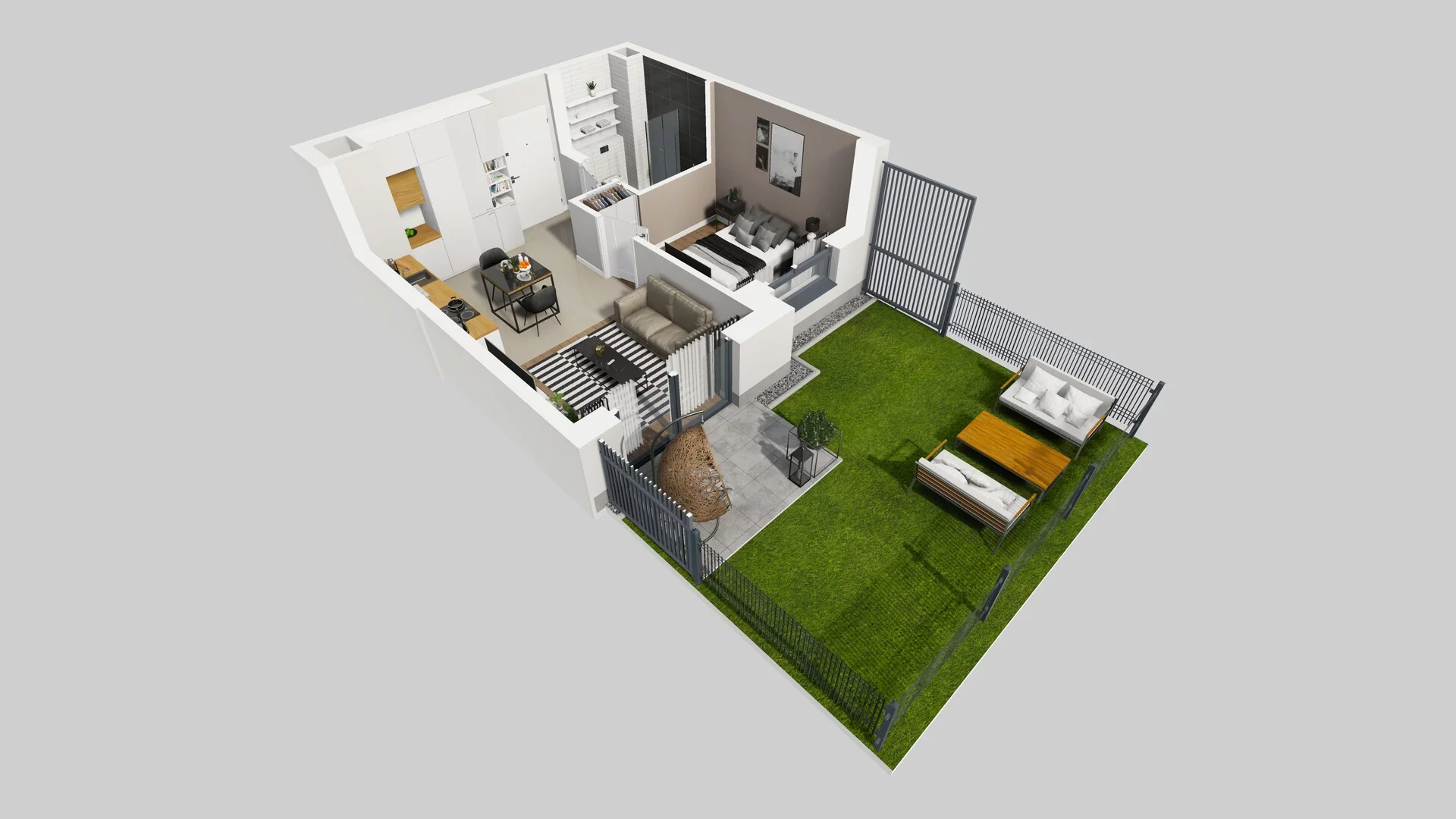 2 pokoje, mieszkanie 32,89 m², parter, oferta nr A/7, Metro Zachód 8 bud. A, C, Warszawa, Bemowo, Chrzanów, ul. Szeligowska