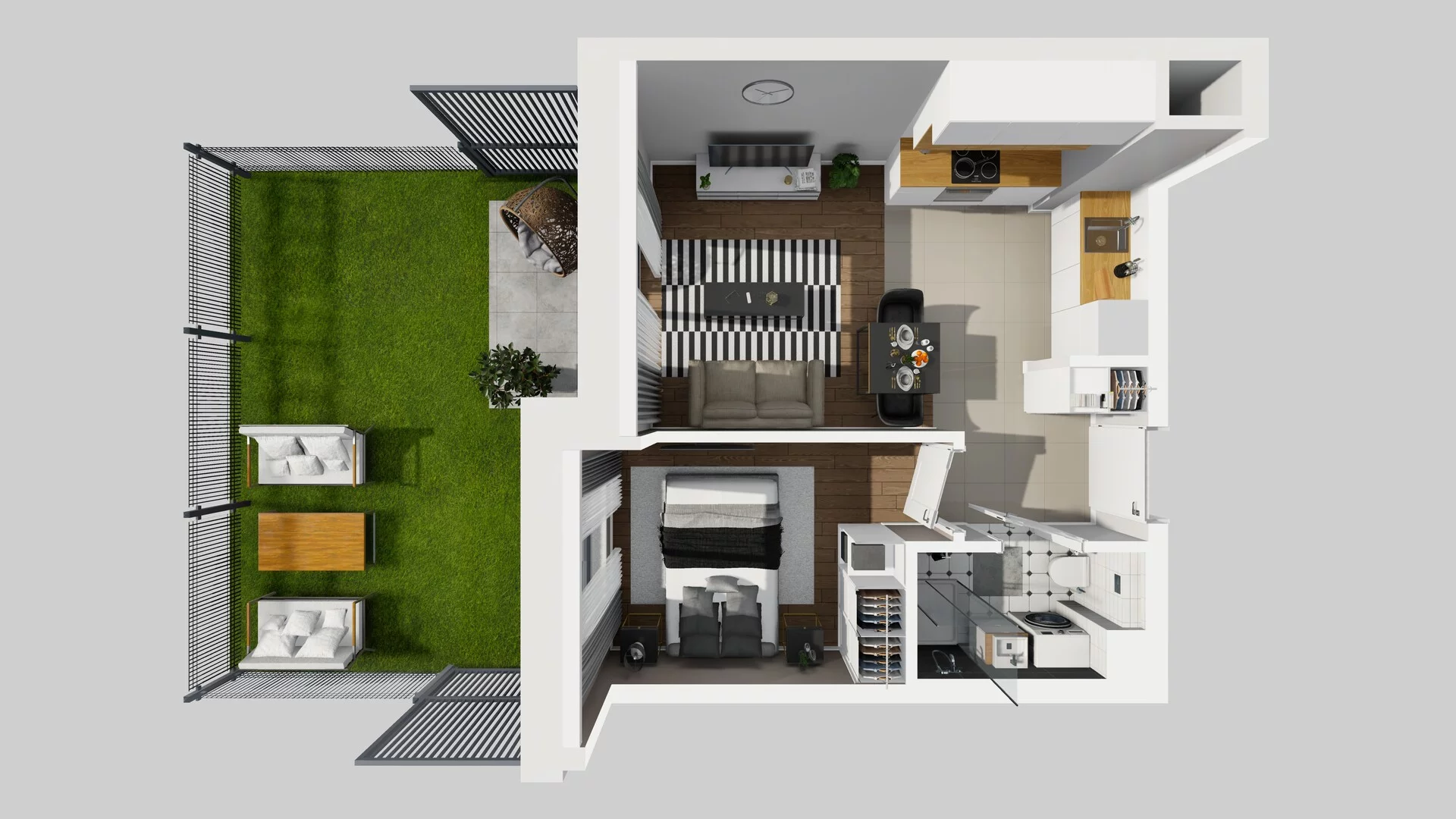 2 pokoje, mieszkanie 33,60 m², parter, oferta nr A/8, Metro Zachód 8 bud. A, C, Warszawa, Bemowo, Chrzanów, ul. Szeligowska