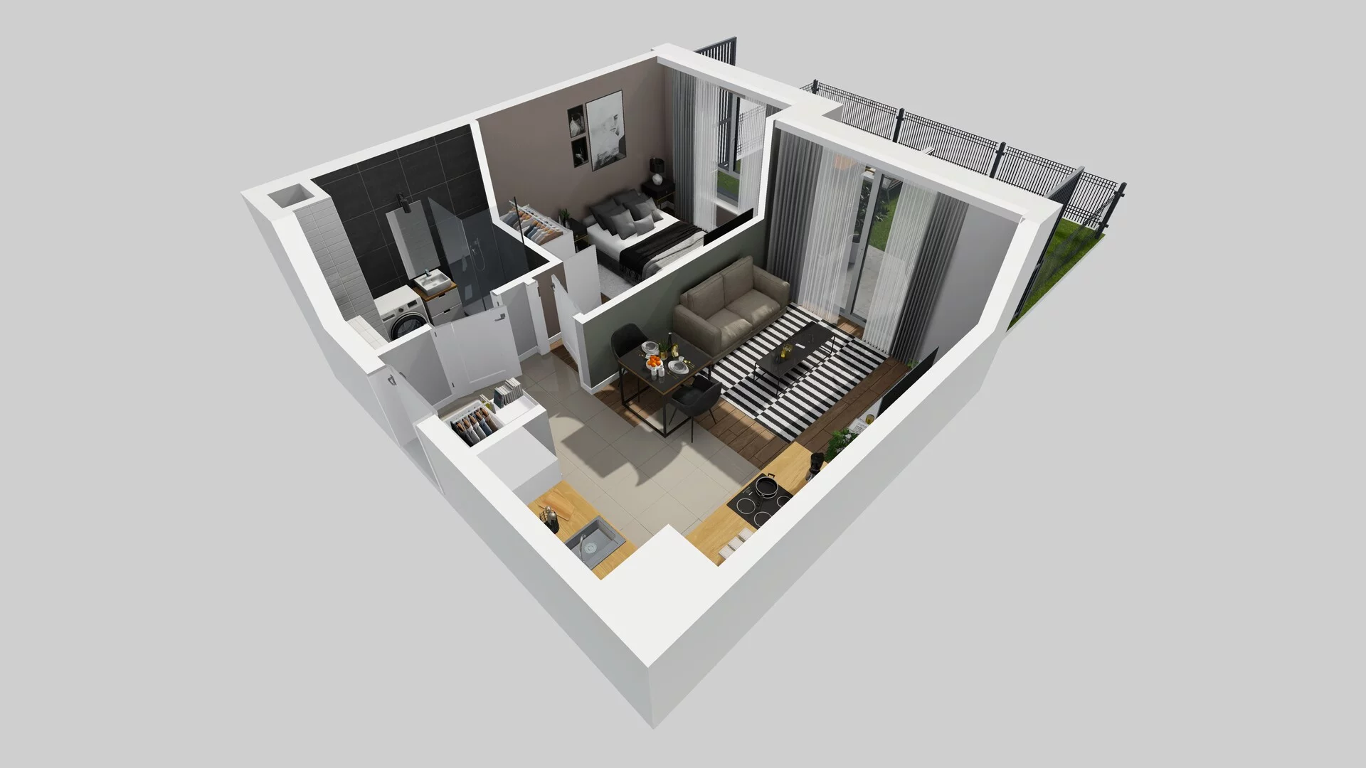 2 pokoje, mieszkanie 33,60 m², parter, oferta nr A/8, Metro Zachód 8 bud. A, C, Warszawa, Bemowo, Chrzanów, ul. Szeligowska