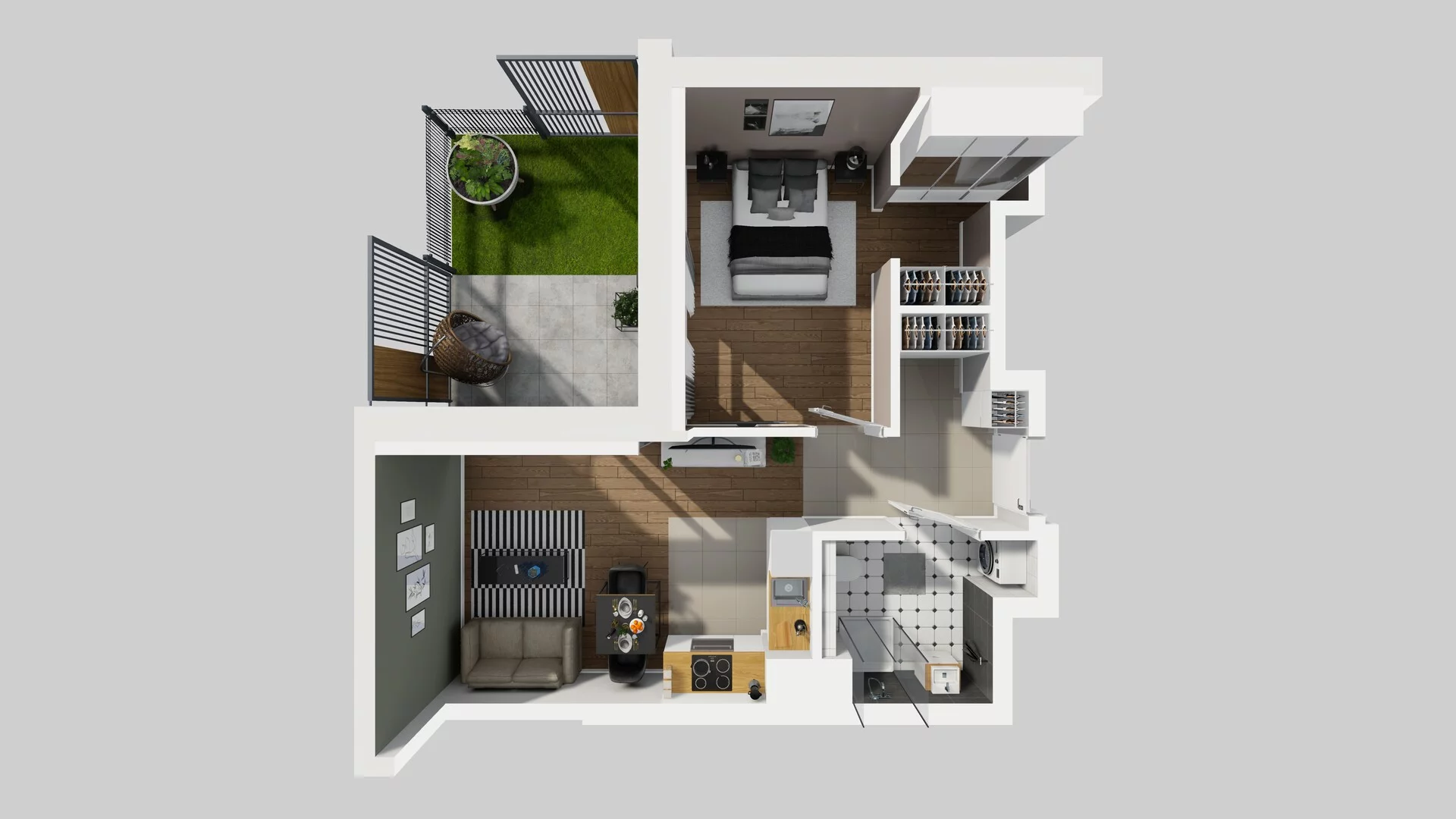 2 pokoje, mieszkanie 42,92 m², parter, oferta nr A/10, Metro Zachód 8 bud. A, C, Warszawa, Bemowo, Chrzanów, ul. Szeligowska