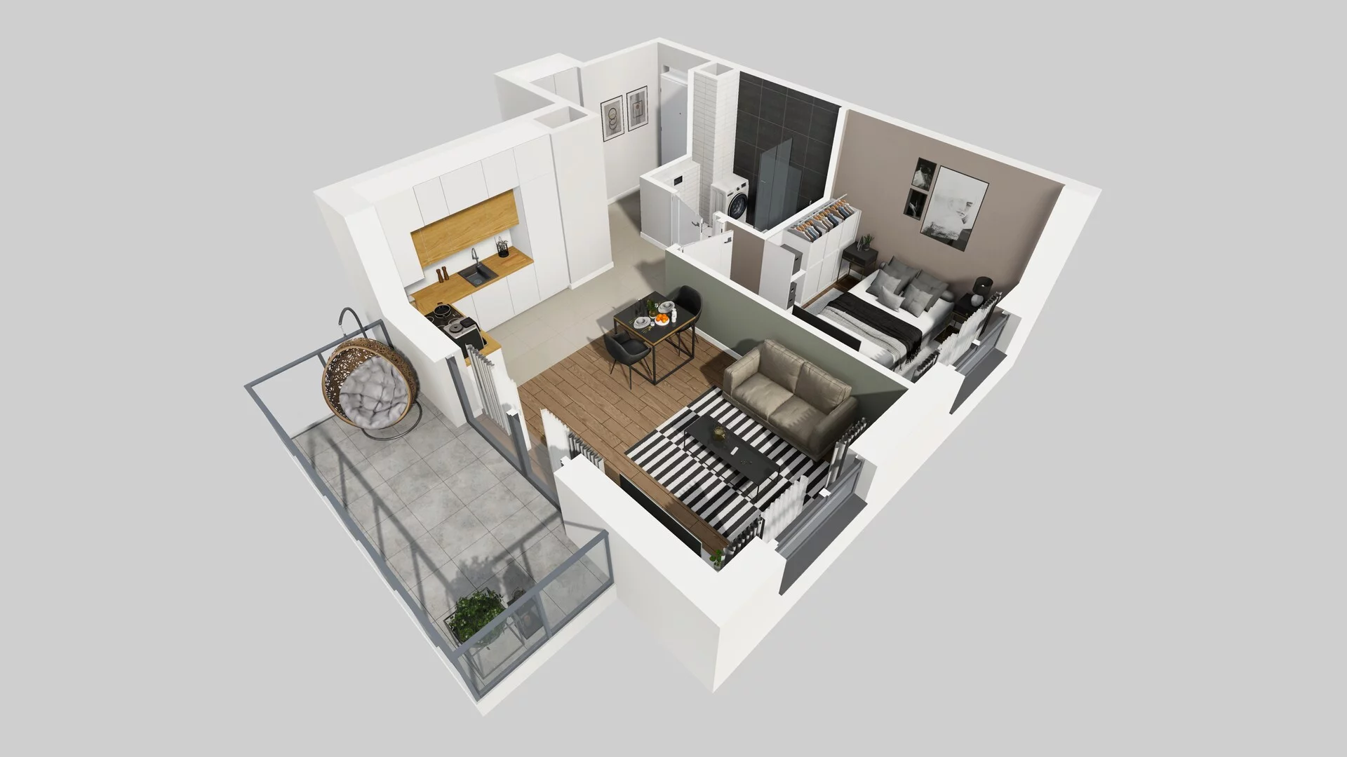 2 pokoje, mieszkanie 40,02 m², piętro 3, oferta nr A/108, Metro Zachód 8 bud. A, C, Warszawa, Bemowo, Chrzanów, ul. Szeligowska