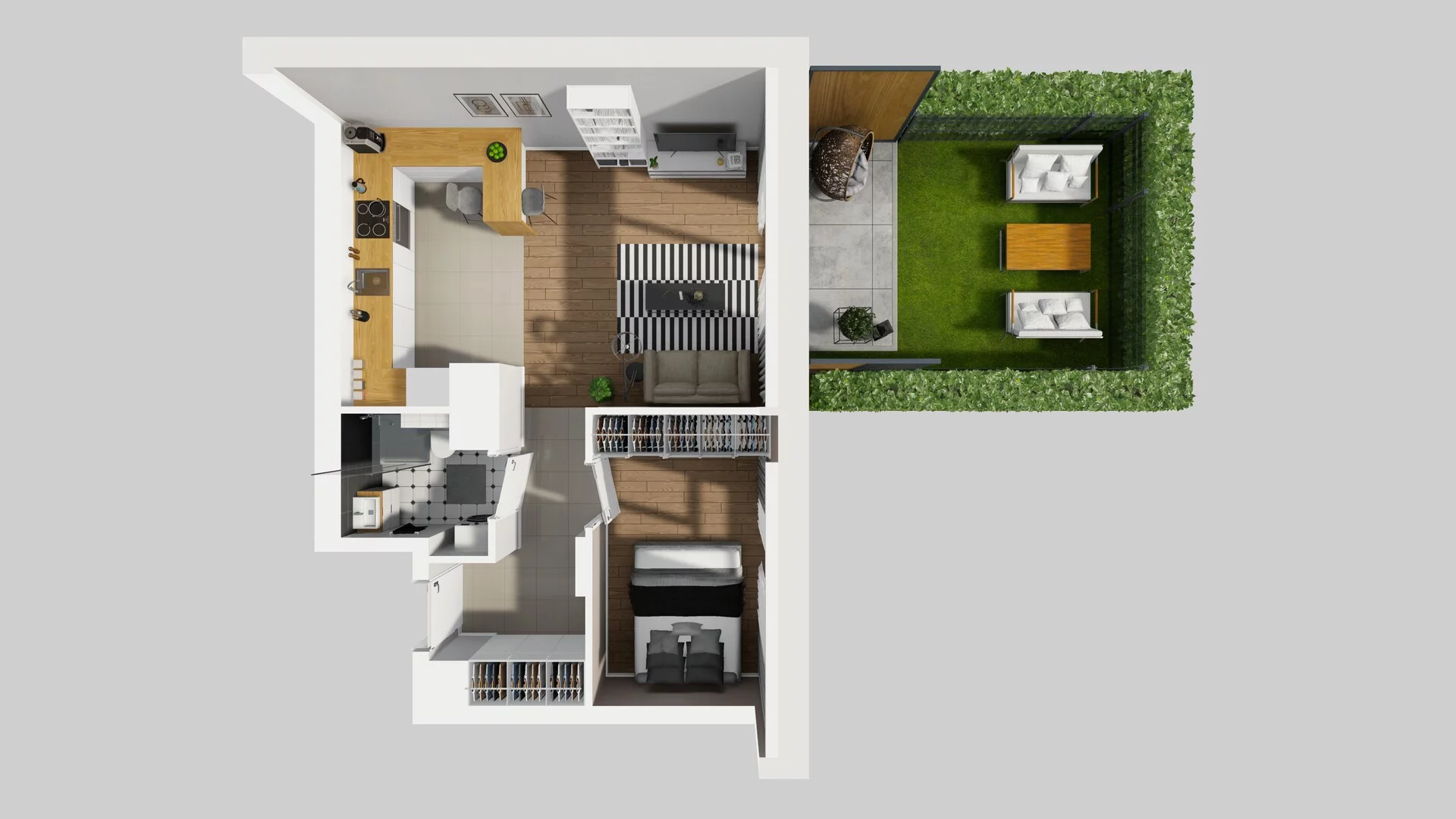 2 pokoje, mieszkanie 44,73 m², parter, oferta nr C/1, Metro Zachód 8 bud. A, C, Warszawa, Bemowo, Chrzanów, ul. Szeligowska