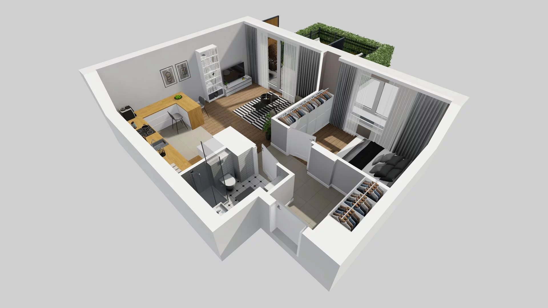 2 pokoje, mieszkanie 44,73 m², parter, oferta nr C/1, Metro Zachód 8 bud. A, C, Warszawa, Bemowo, Chrzanów, ul. Szeligowska