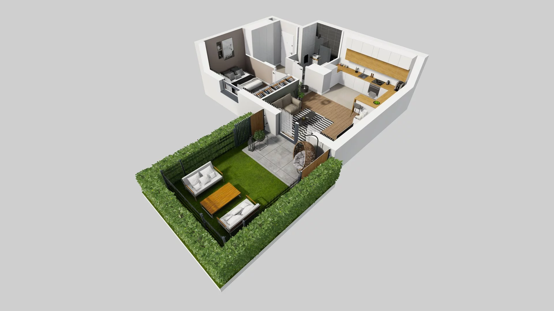 2 pokoje, mieszkanie 44,73 m², parter, oferta nr C/1, Metro Zachód 8 bud. A, C, Warszawa, Bemowo, Chrzanów, ul. Szeligowska