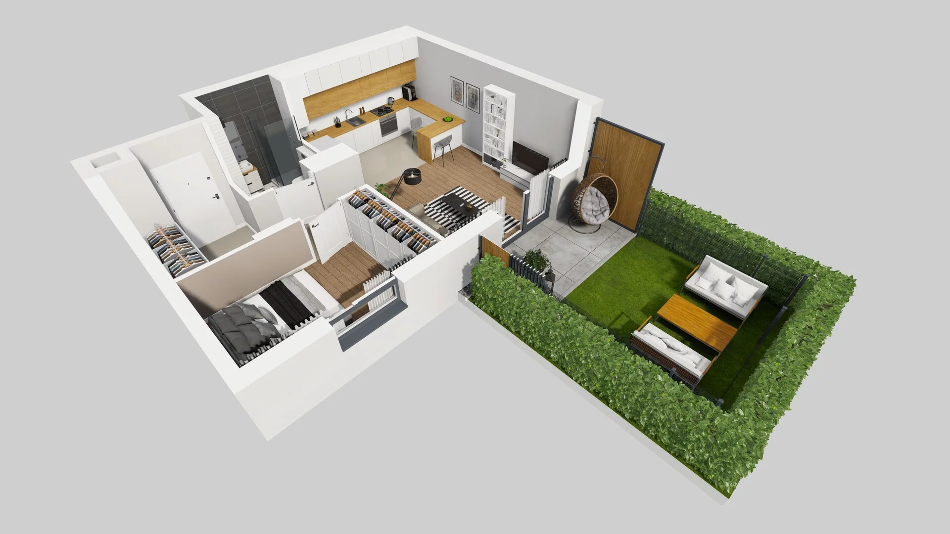 2 pokoje, mieszkanie 44,73 m², parter, oferta nr C/1, Metro Zachód 8 bud. A, C, Warszawa, Bemowo, Chrzanów, ul. Szeligowska