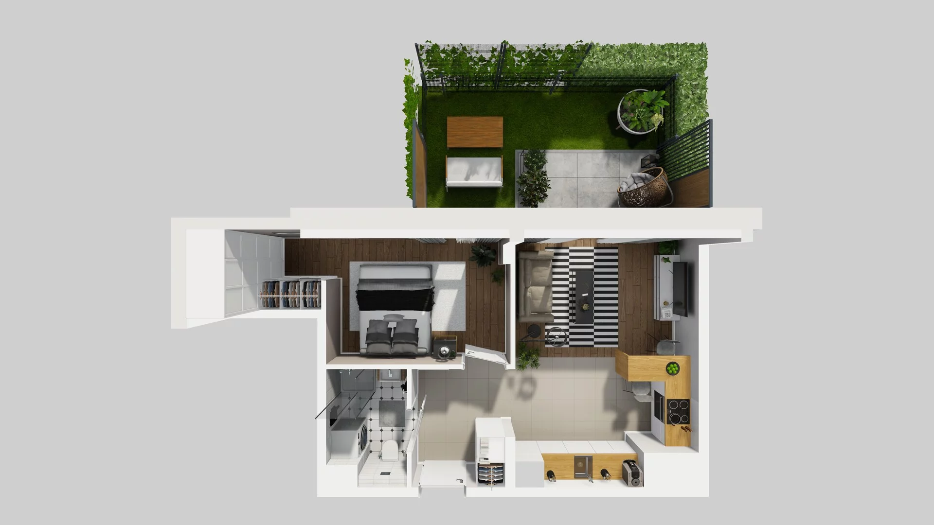 2 pokoje, mieszkanie 42,25 m², parter, oferta nr C/2, Metro Zachód 8 bud. A, C, Warszawa, Bemowo, Chrzanów, ul. Szeligowska