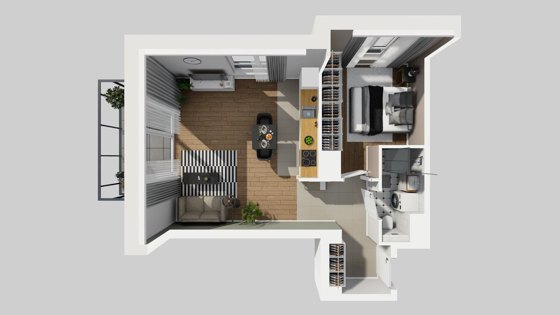 2 pokoje, mieszkanie 46,41 m², piętro 1, oferta nr C/14, Metro Zachód 8 bud. A, C, Warszawa, Bemowo, Chrzanów, ul. Szeligowska