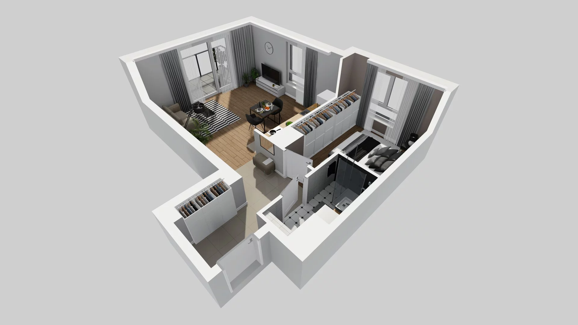 2 pokoje, mieszkanie 46,41 m², piętro 1, oferta nr C/14, Metro Zachód 8 bud. A, C, Warszawa, Bemowo, Chrzanów, ul. Szeligowska