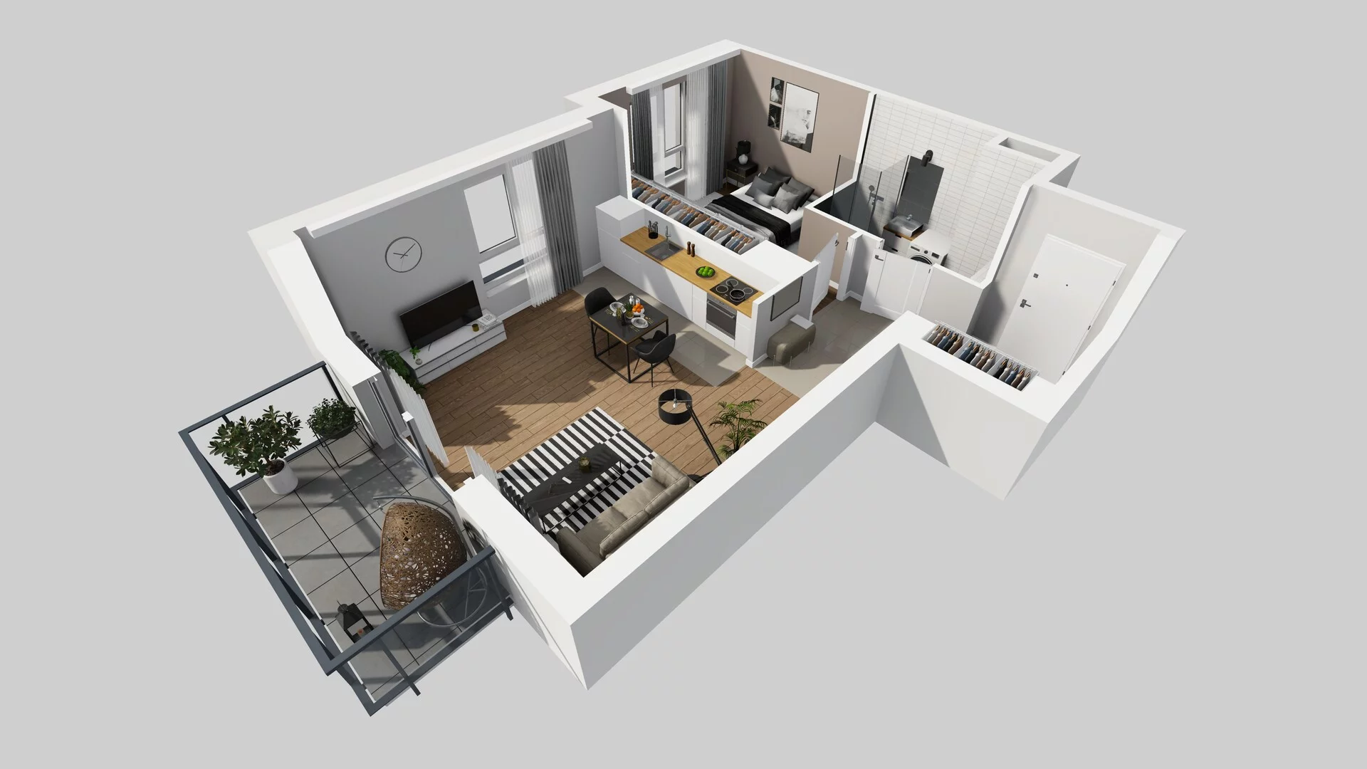 2 pokoje, mieszkanie 46,41 m², piętro 1, oferta nr C/14, Metro Zachód 8 bud. A, C, Warszawa, Bemowo, Chrzanów, ul. Szeligowska