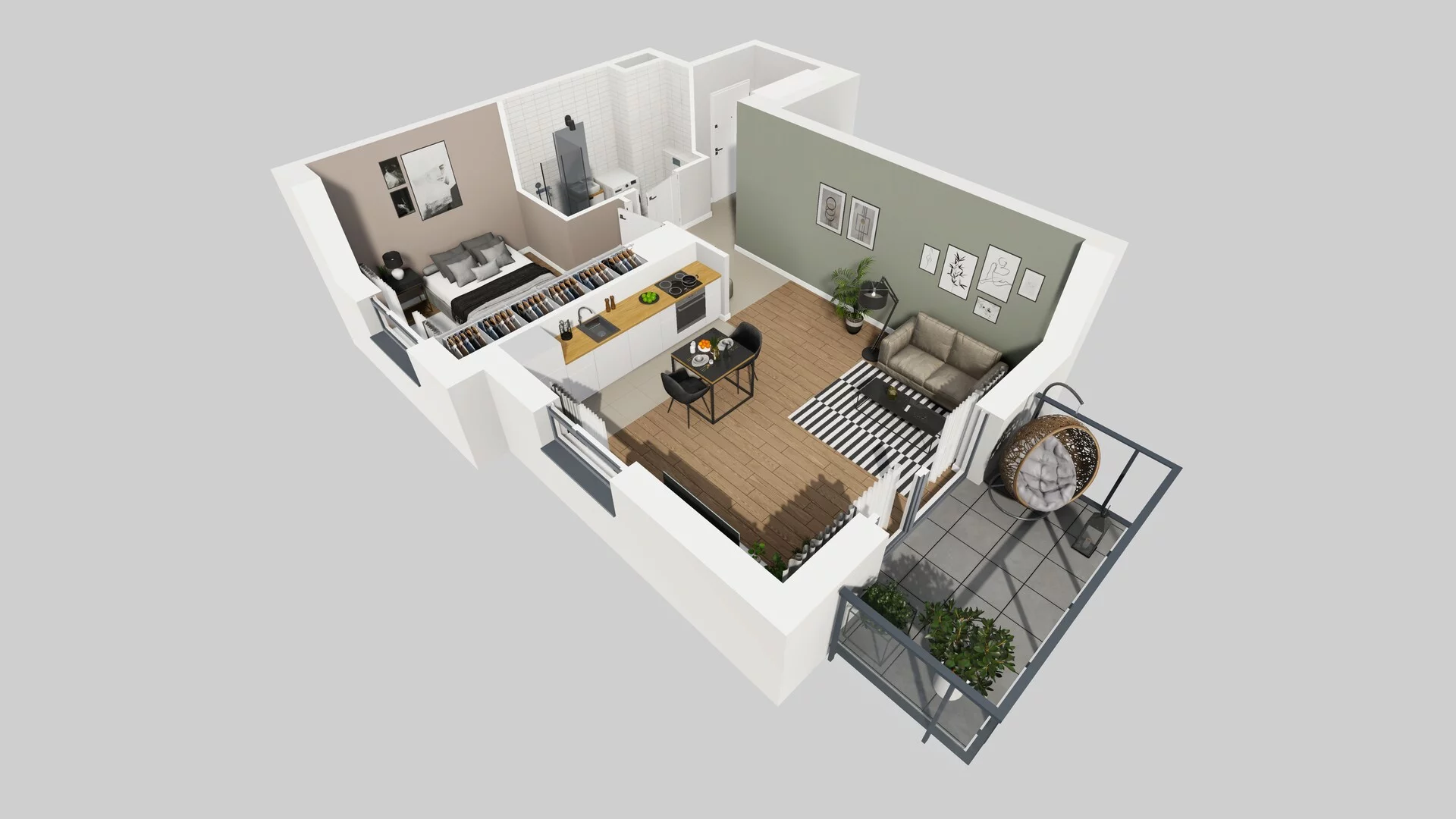 2 pokoje, mieszkanie 46,41 m², piętro 1, oferta nr C/14, Metro Zachód 8 bud. A, C, Warszawa, Bemowo, Chrzanów, ul. Szeligowska