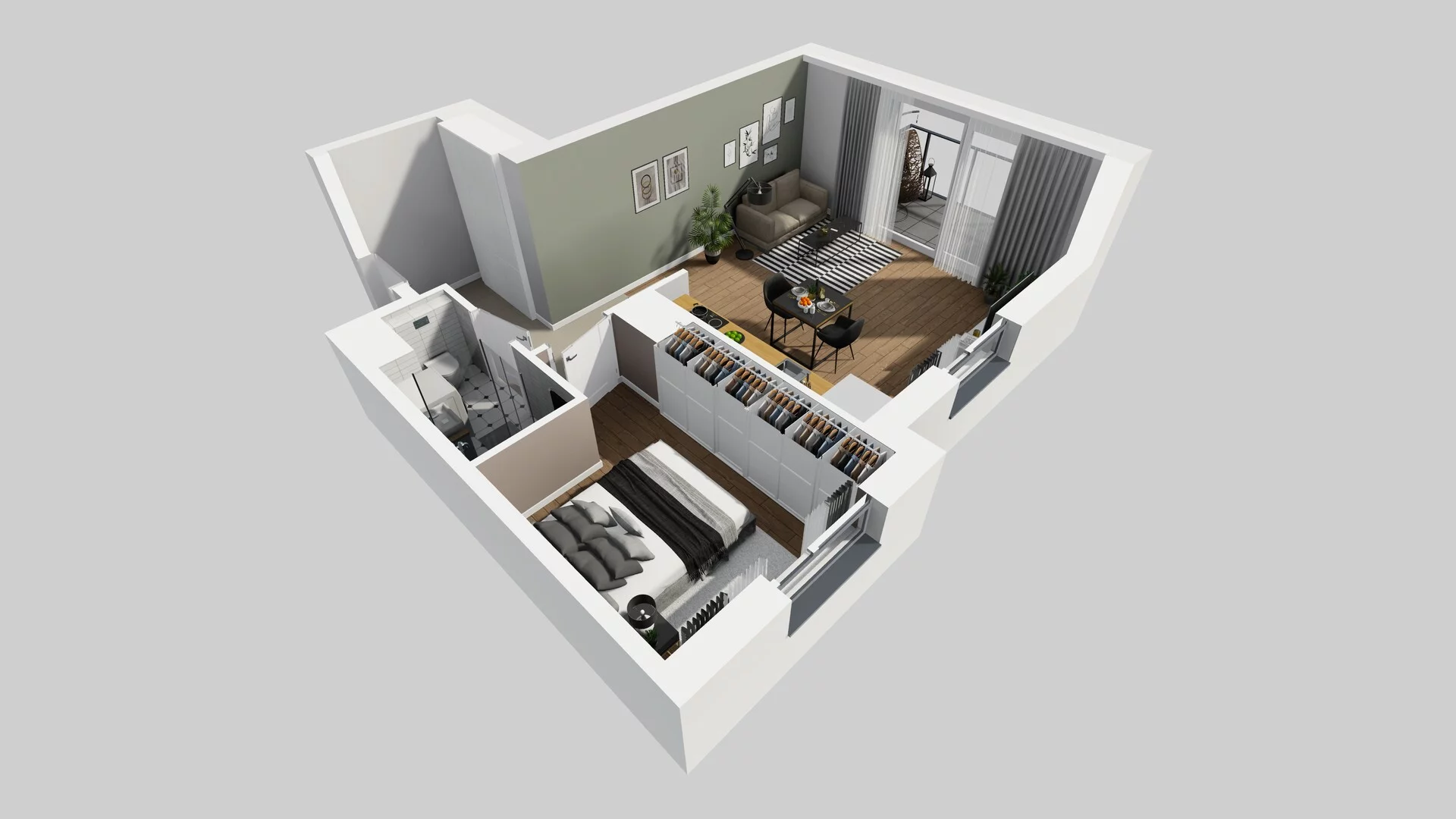 2 pokoje, mieszkanie 46,41 m², piętro 1, oferta nr C/14, Metro Zachód 8 bud. A, C, Warszawa, Bemowo, Chrzanów, ul. Szeligowska