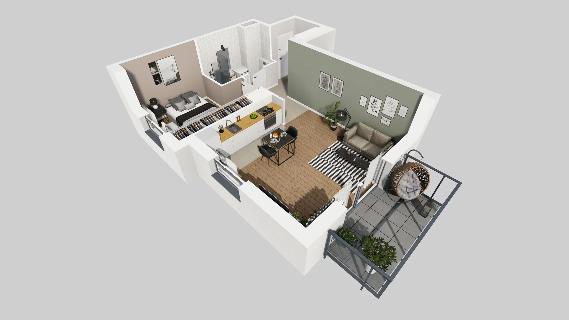 2 pokoje, mieszkanie 46,41 m², piętro 2, oferta nr C/24, Metro Zachód 8 bud. A, C, Warszawa, Bemowo, Chrzanów, ul. Szeligowska