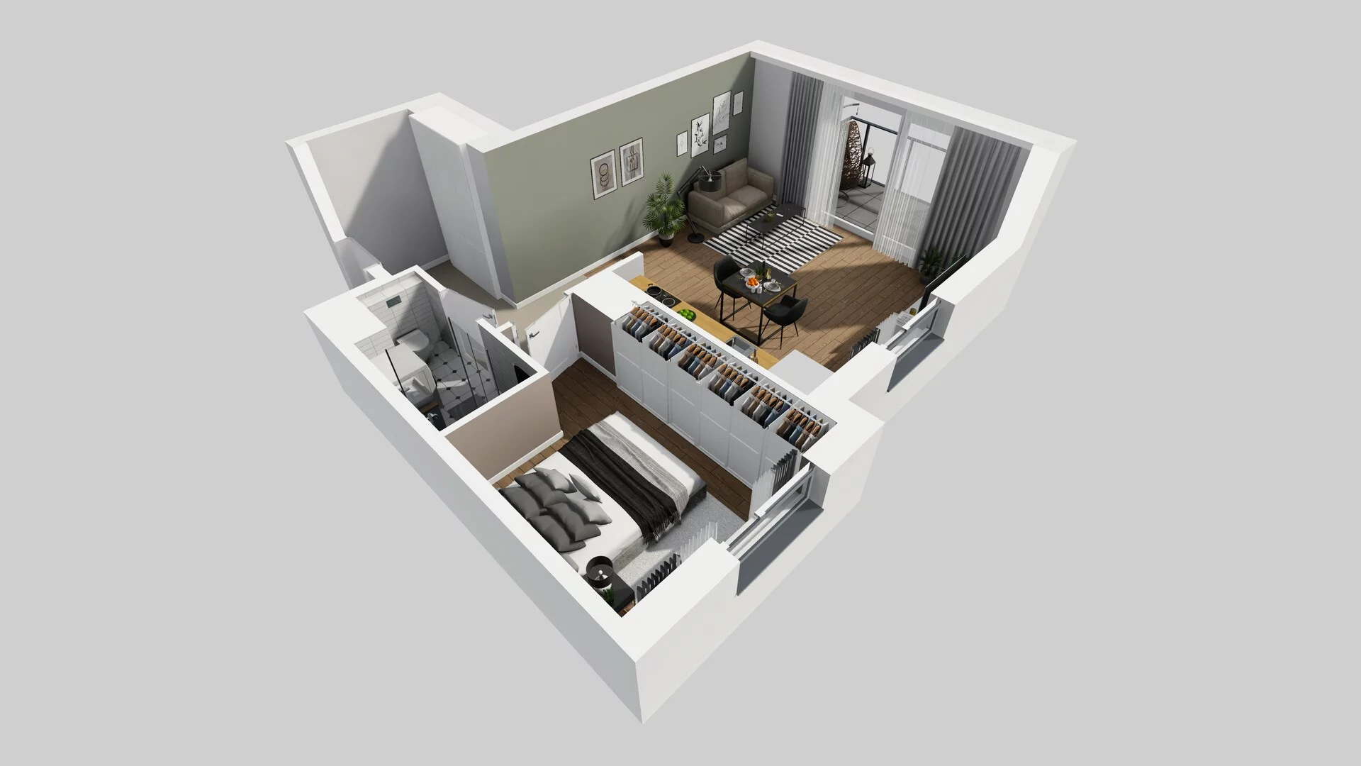 2 pokoje, mieszkanie 46,41 m², piętro 2, oferta nr C/24, Metro Zachód 8 bud. A, C, Warszawa, Bemowo, Chrzanów, ul. Szeligowska