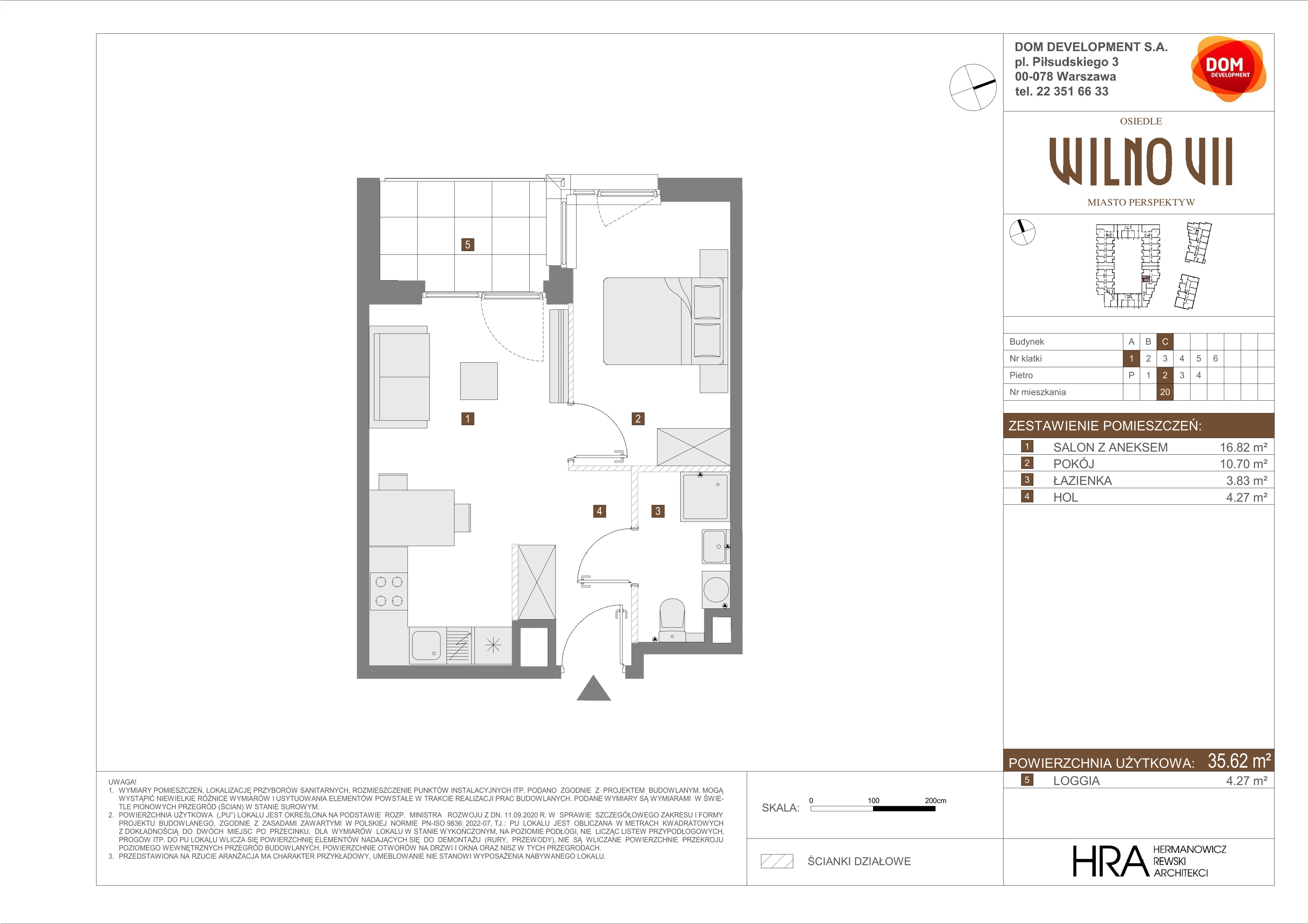 Mieszkanie 35,62 m², piętro 2, oferta nr C/20, Osiedle Wilno 7, Warszawa, Targówek, Elsnerów, ul. Janowiecka