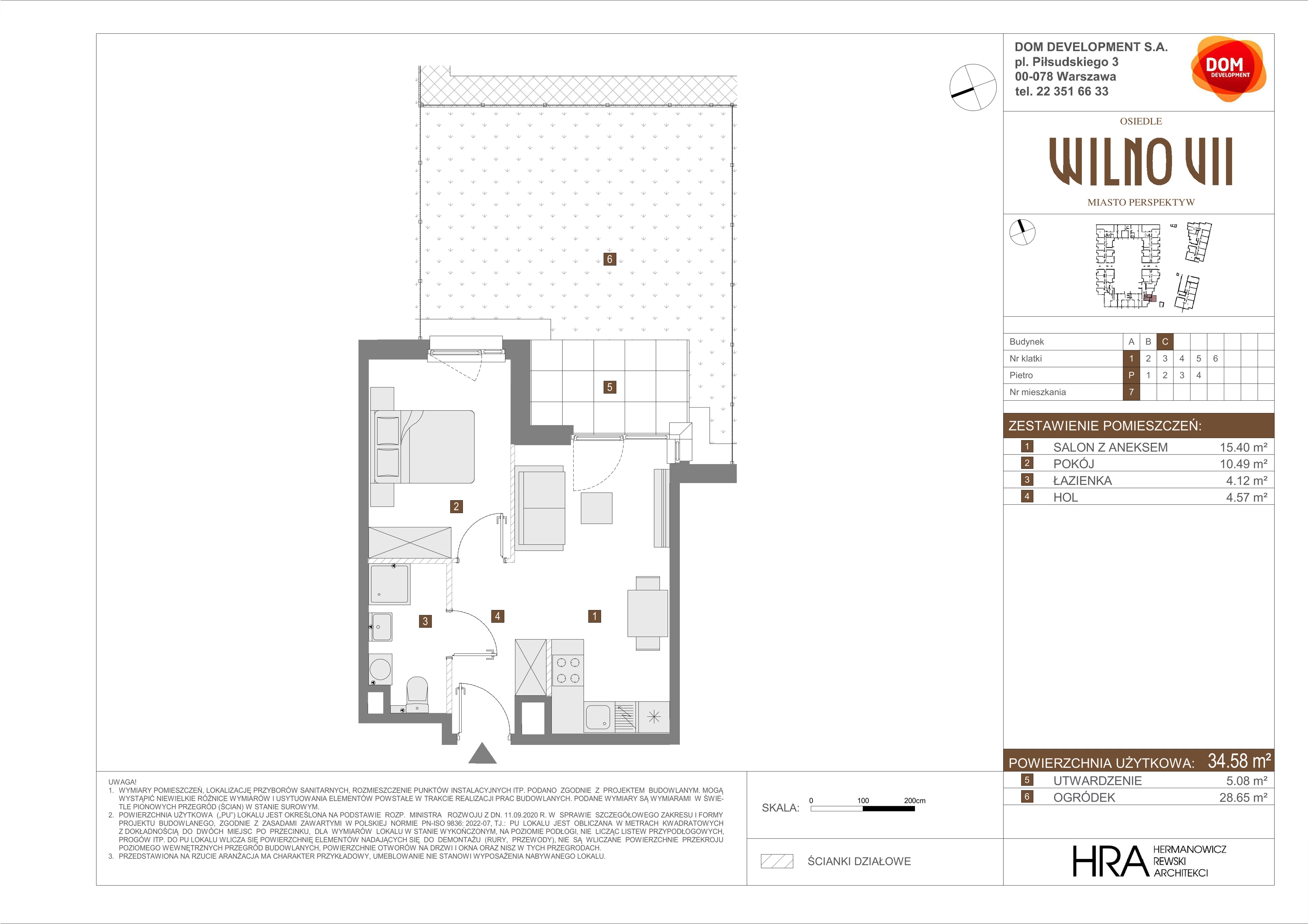 Mieszkanie 34,58 m², parter, oferta nr C/7, Osiedle Wilno 7, Warszawa, Targówek, Elsnerów, ul. Janowiecka