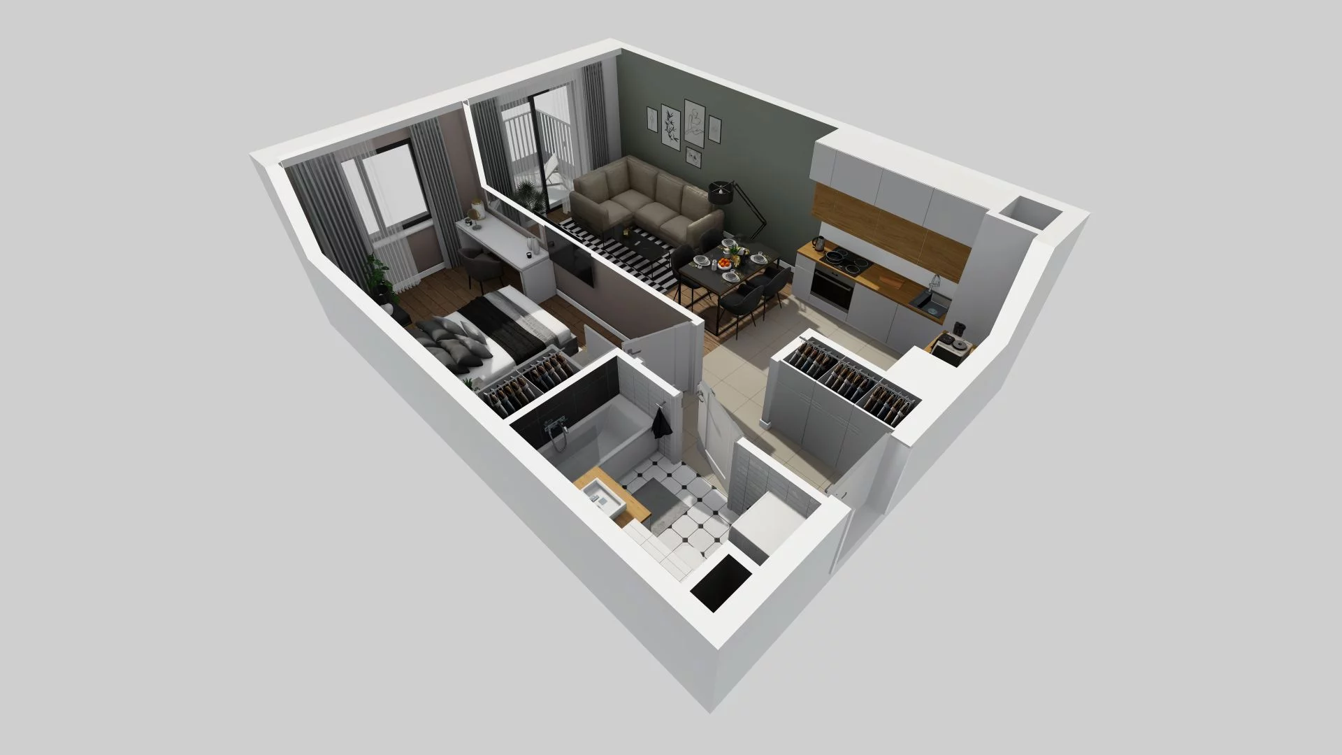 2 pokoje, mieszkanie 41,08 m², piętro 1, oferta nr A/7, Osiedle Rapsodia, Wrocław, Karłowice-Różanka, Różanka, ul. Wołowska 5